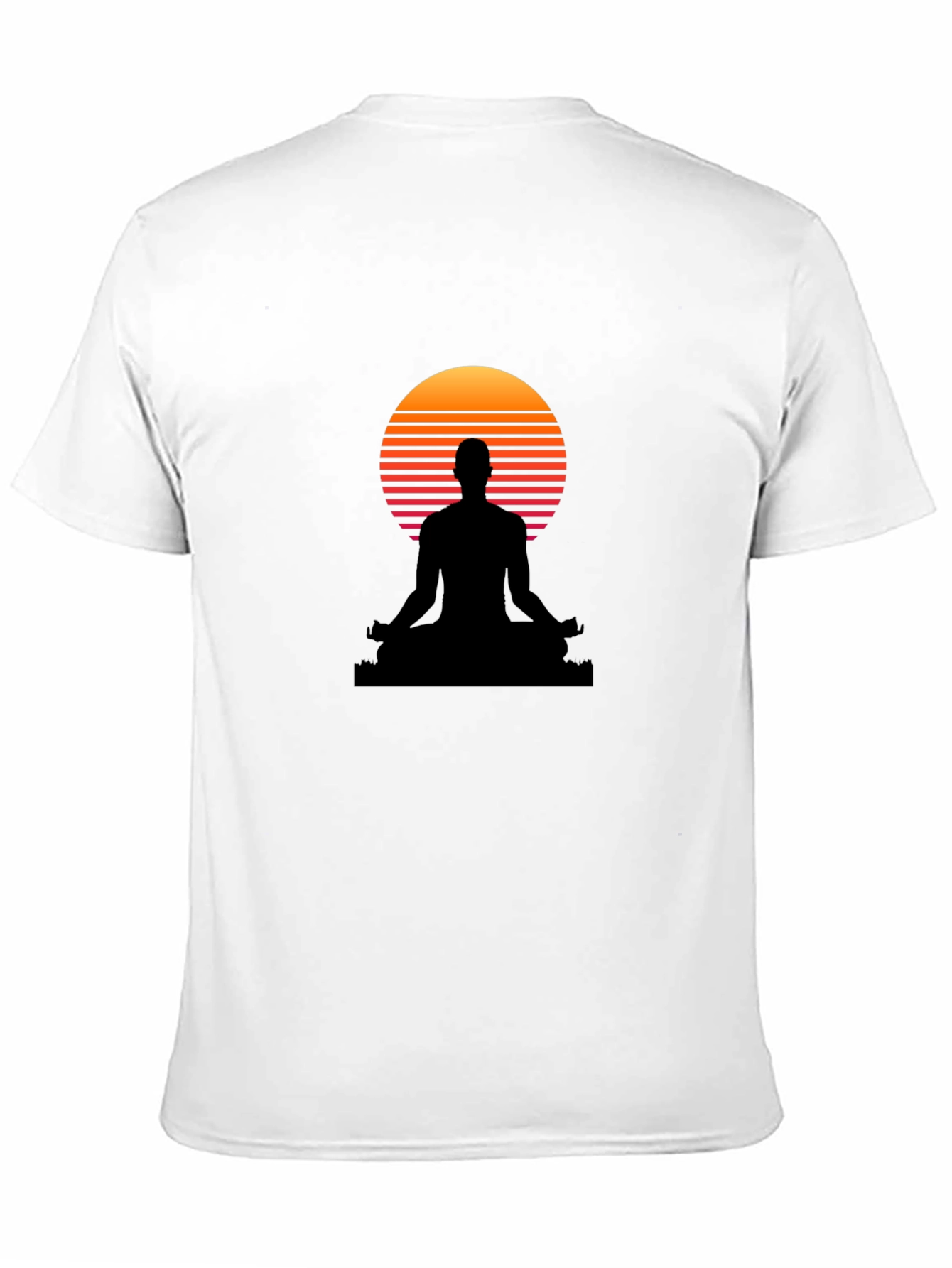 Zen Sunset T-Shirt - Black Meditation Design