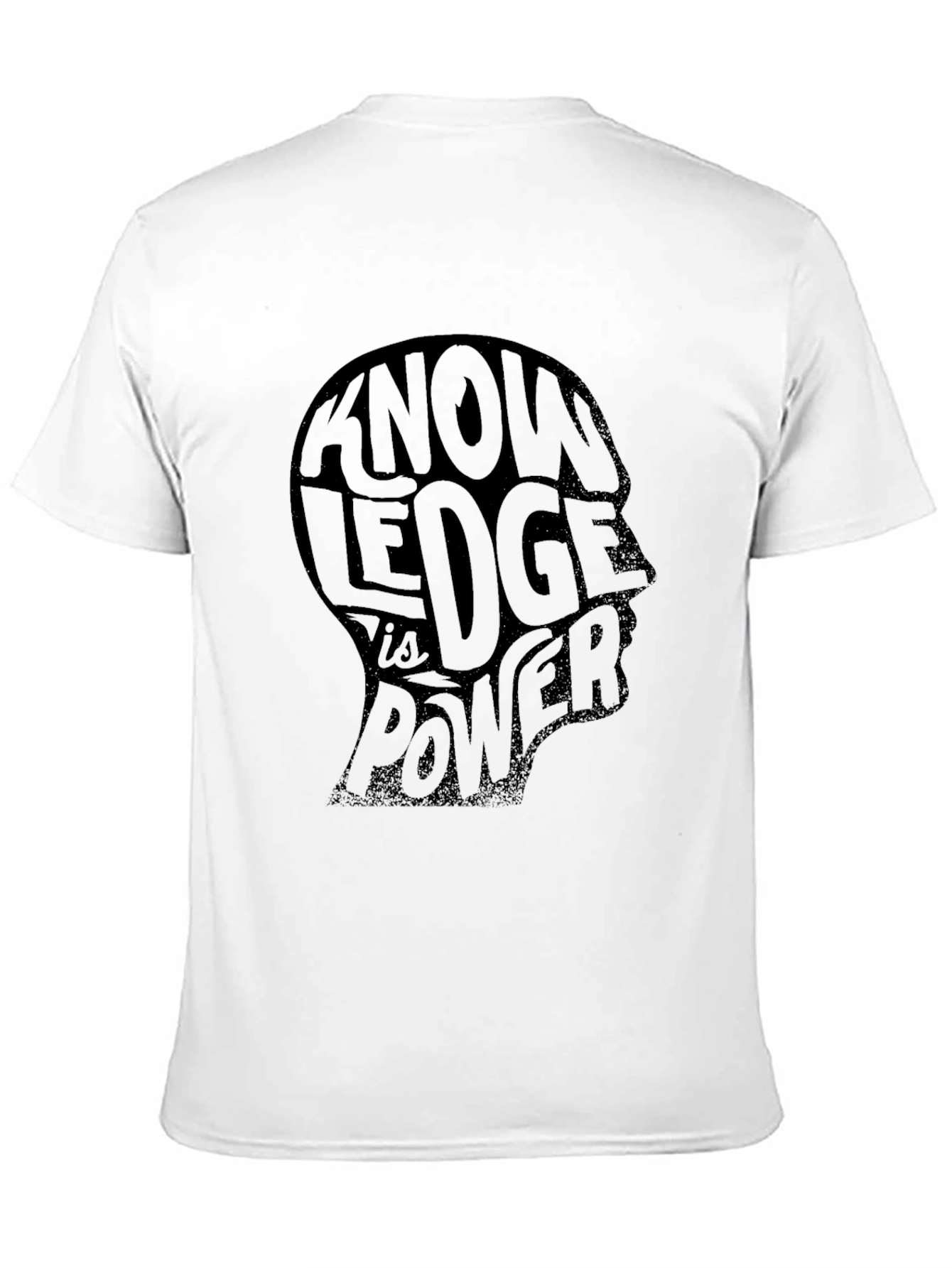 Knowledge is Power Graphic Print Mens Black T-Shirt