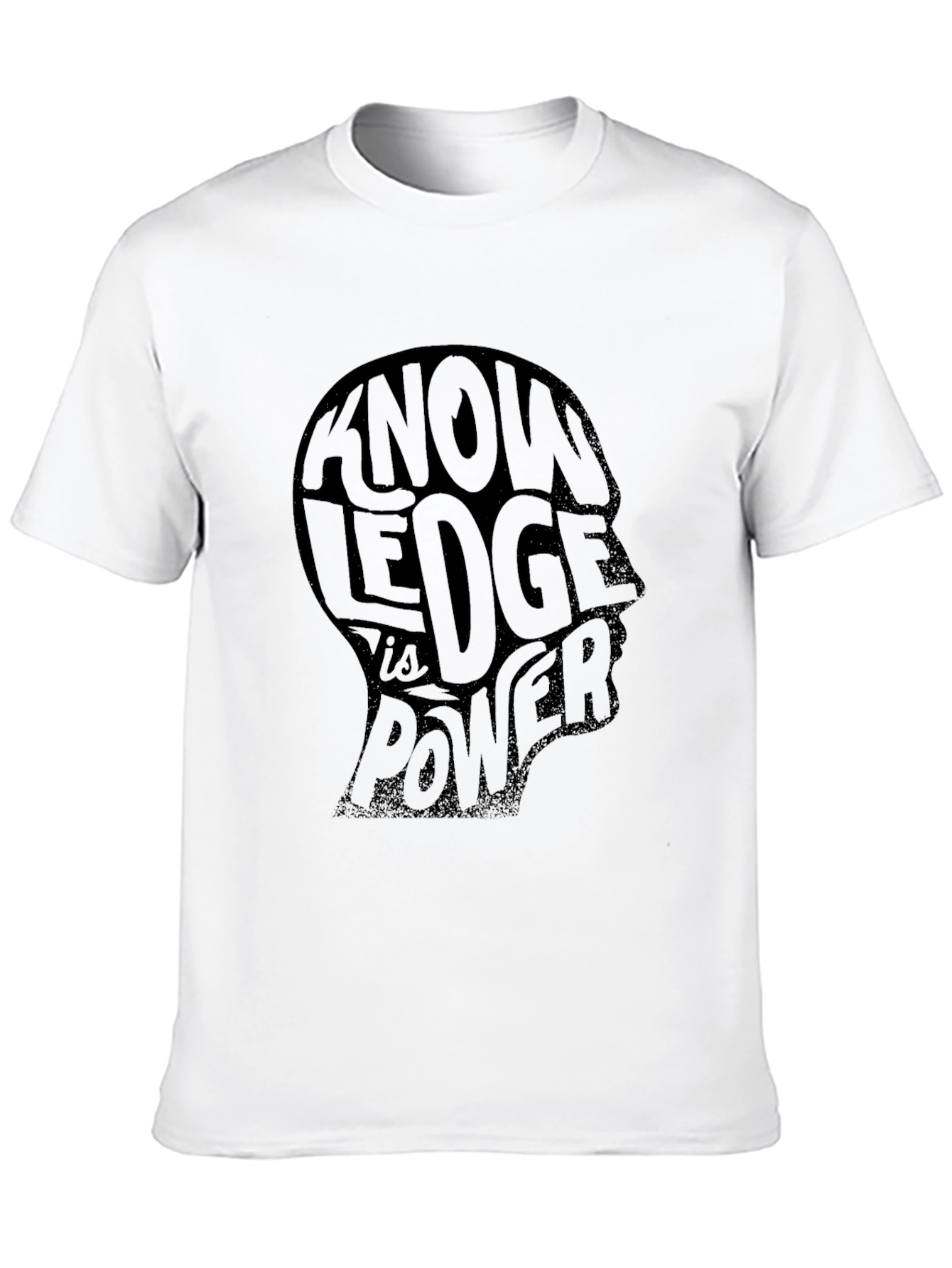 Knowledge is Power Graphic Print Mens Black T-Shirt