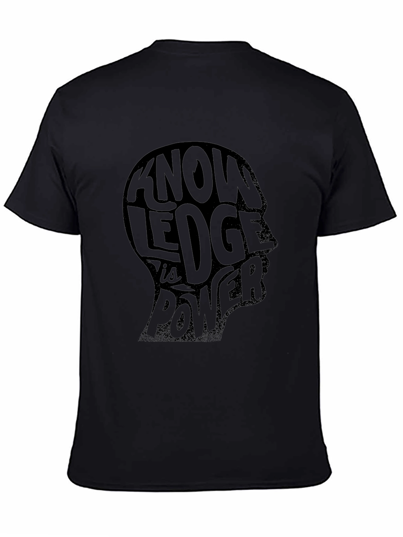 Knowledge is Power Graphic Print Mens Black T-Shirt