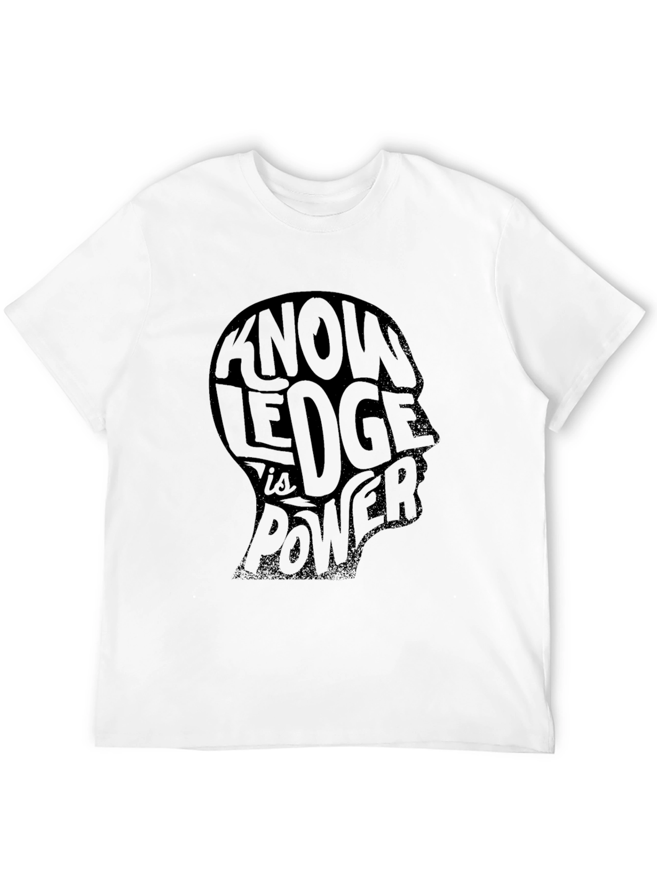 Knowledge is Power Graphic Print Mens Black T-Shirt