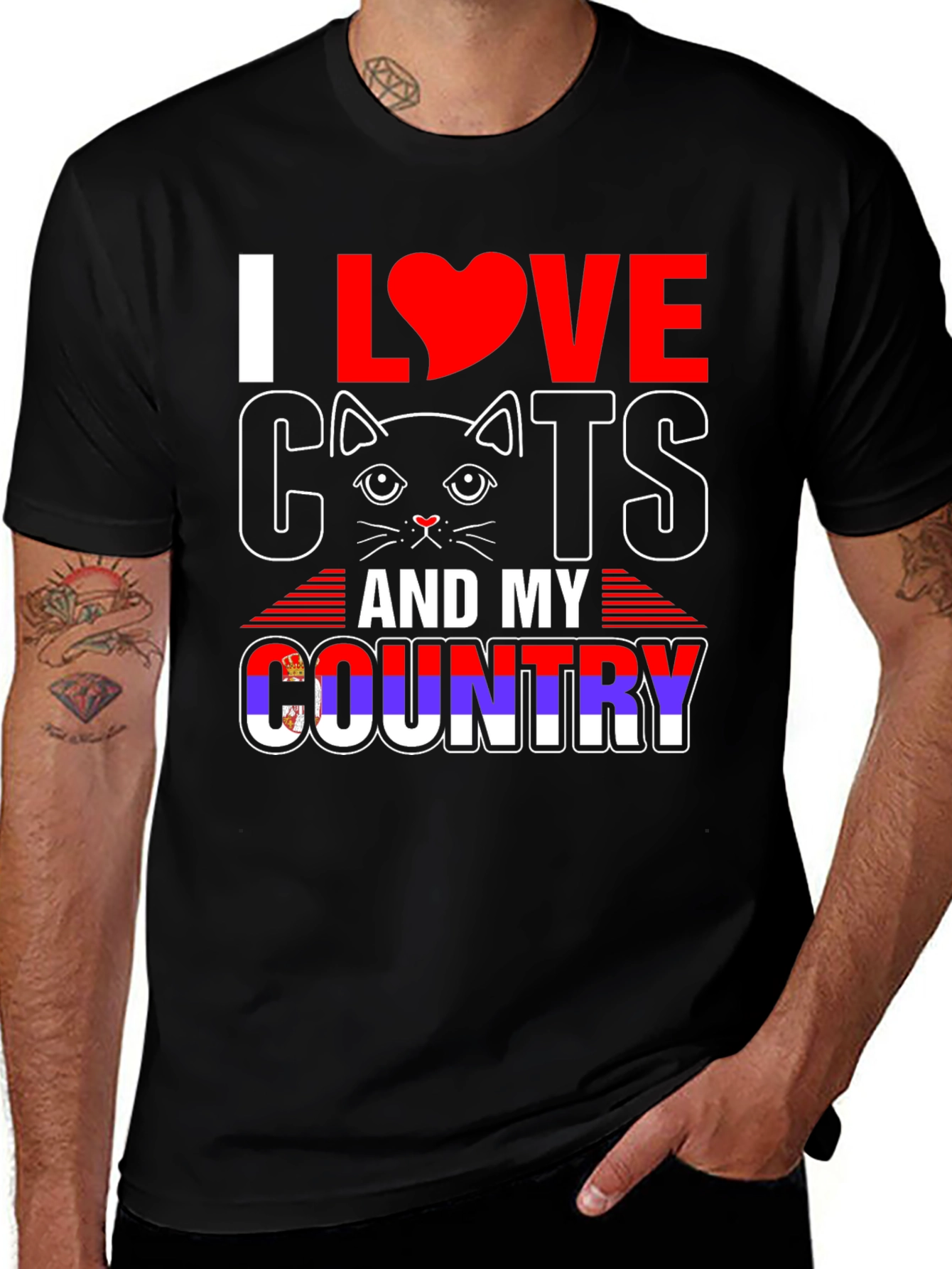 I Love Cats and My Country T-Shirt