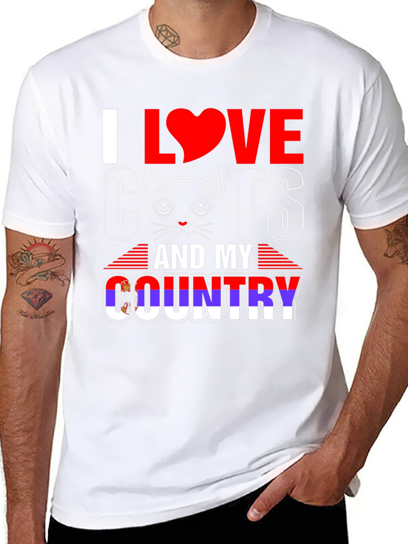 I Love Cats and My Country T-Shirt