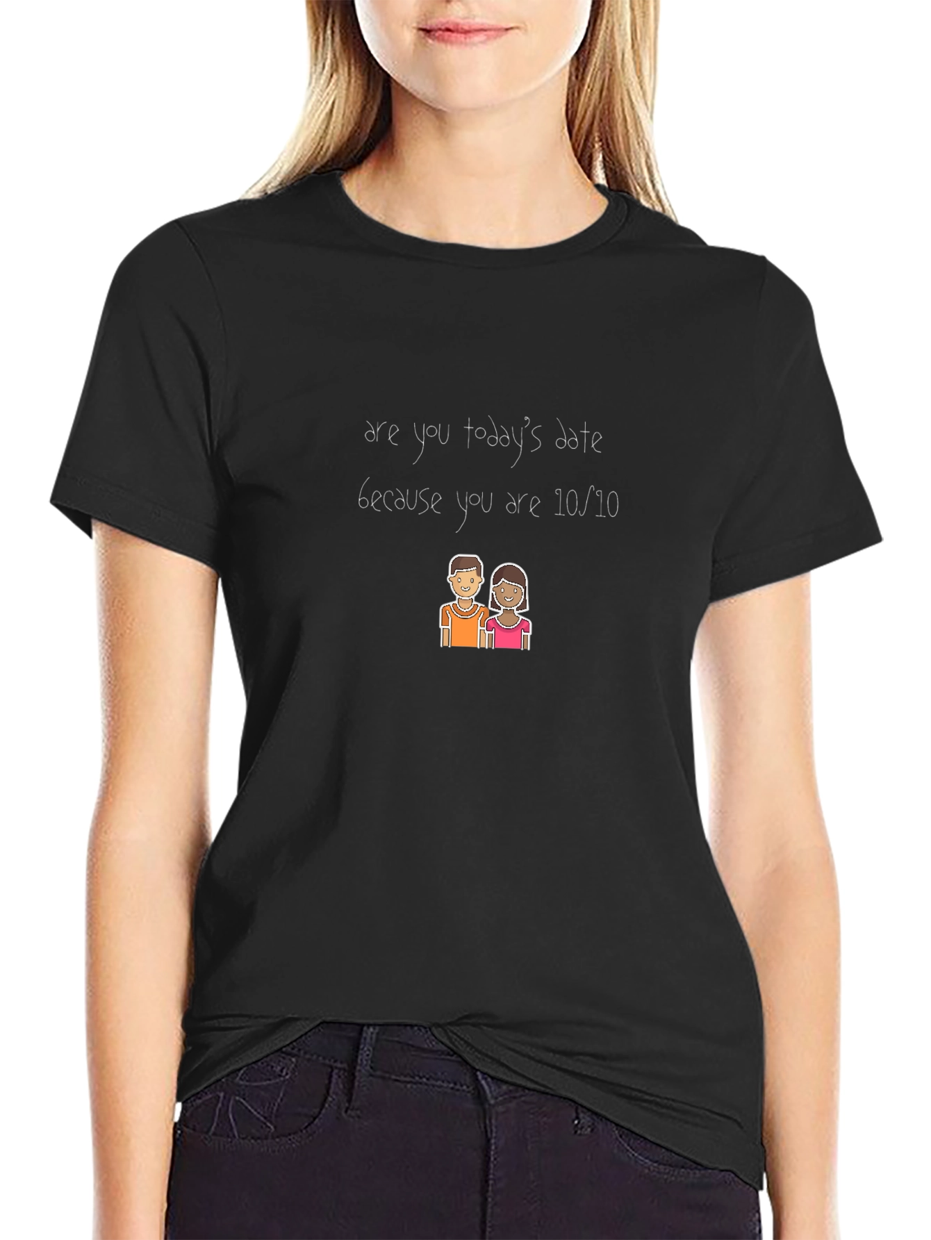 Funny 10/10 Date Black T-Shirt