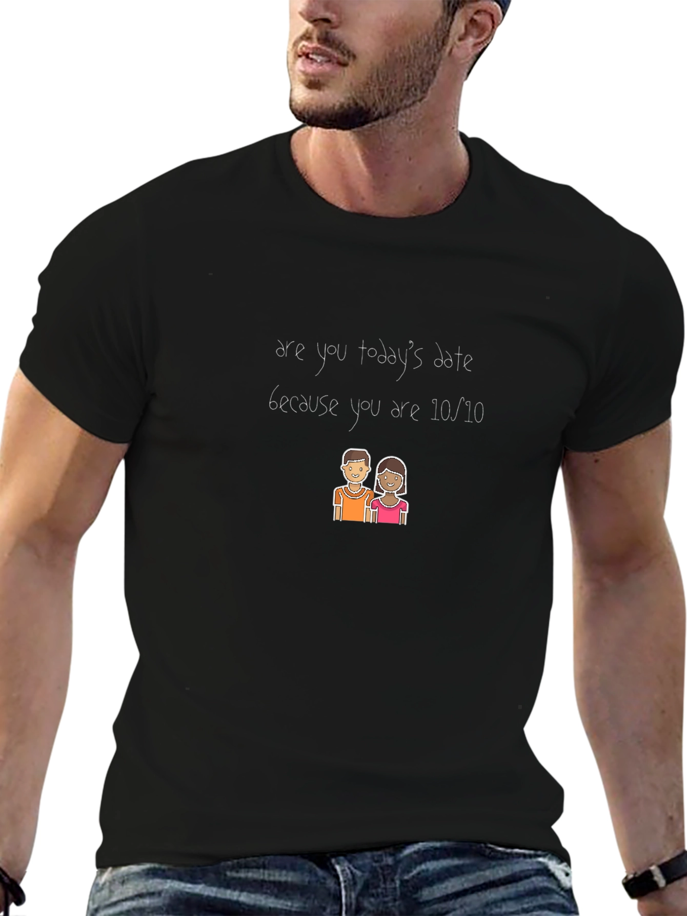 Funny 10/10 Date Black T-Shirt