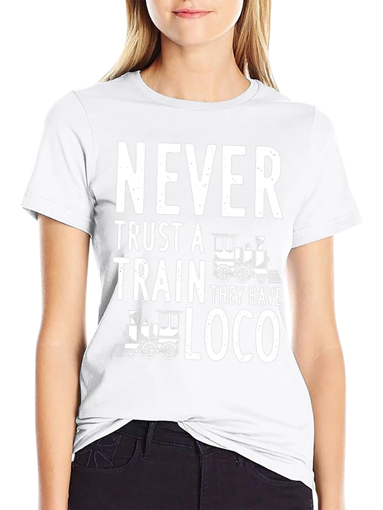 Never Trust a Train Black T-Shirt