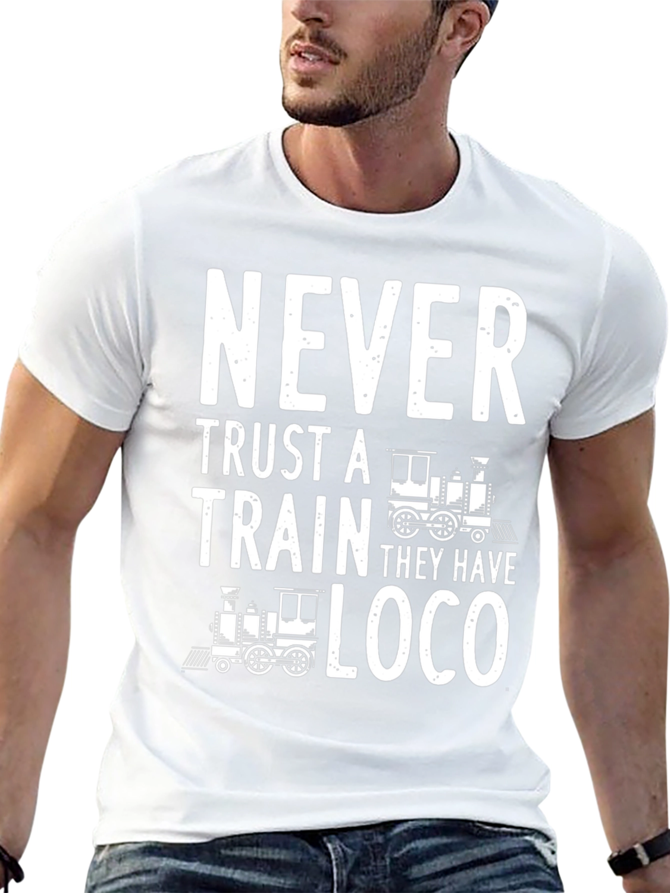Never Trust a Train Black T-Shirt