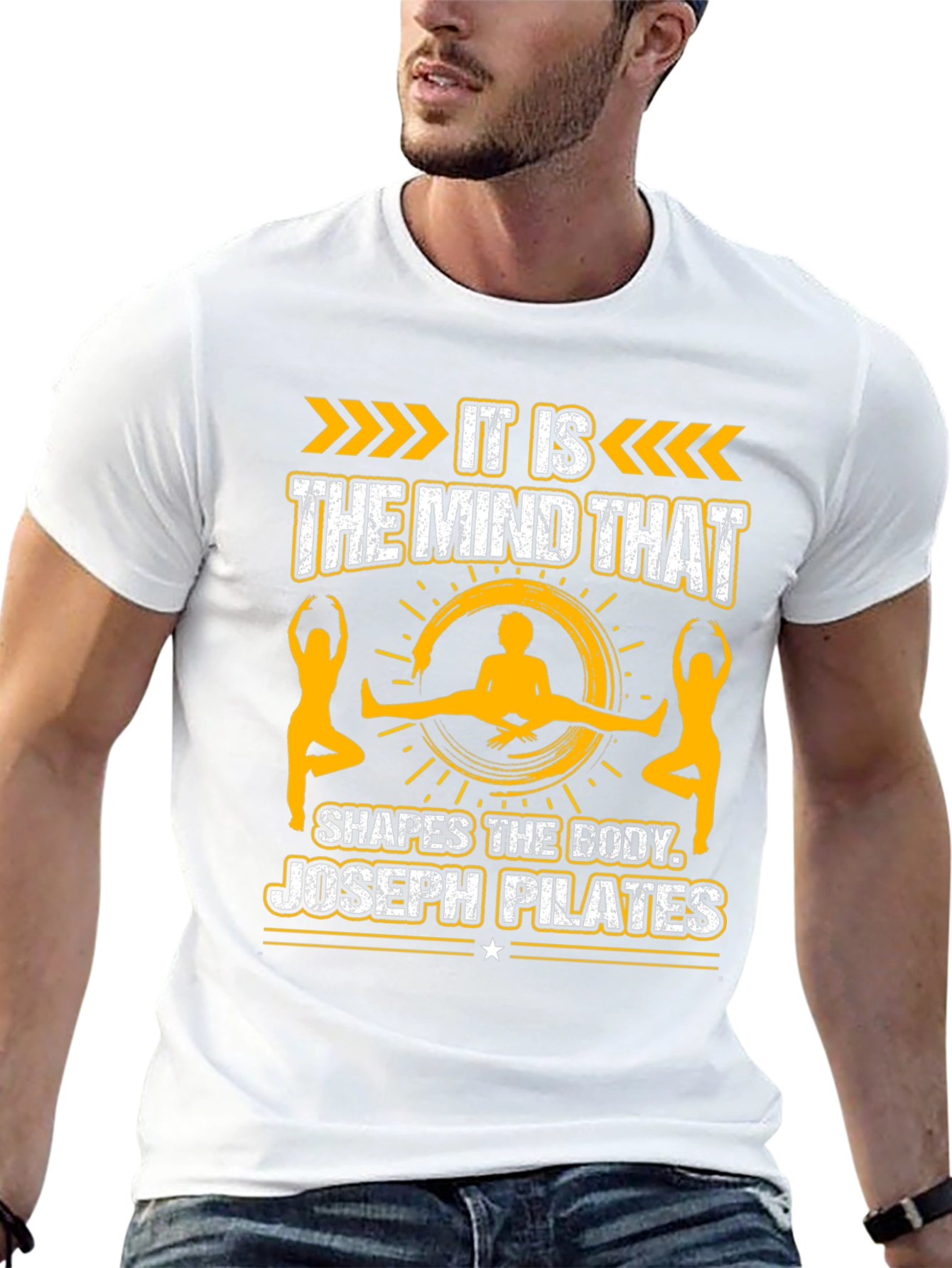 Pilates Mind Shapes Body Black Graphic Tee
