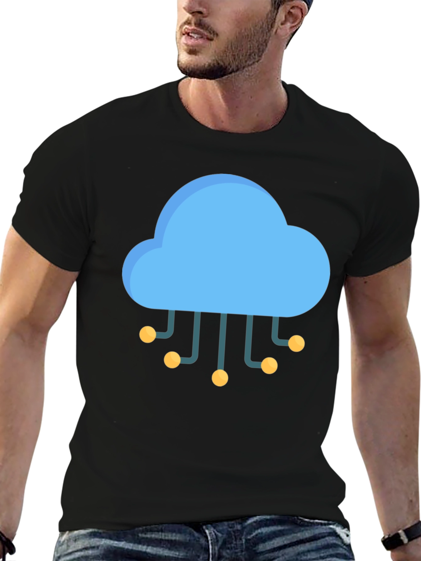 Cloud Tech Black T-Shirt