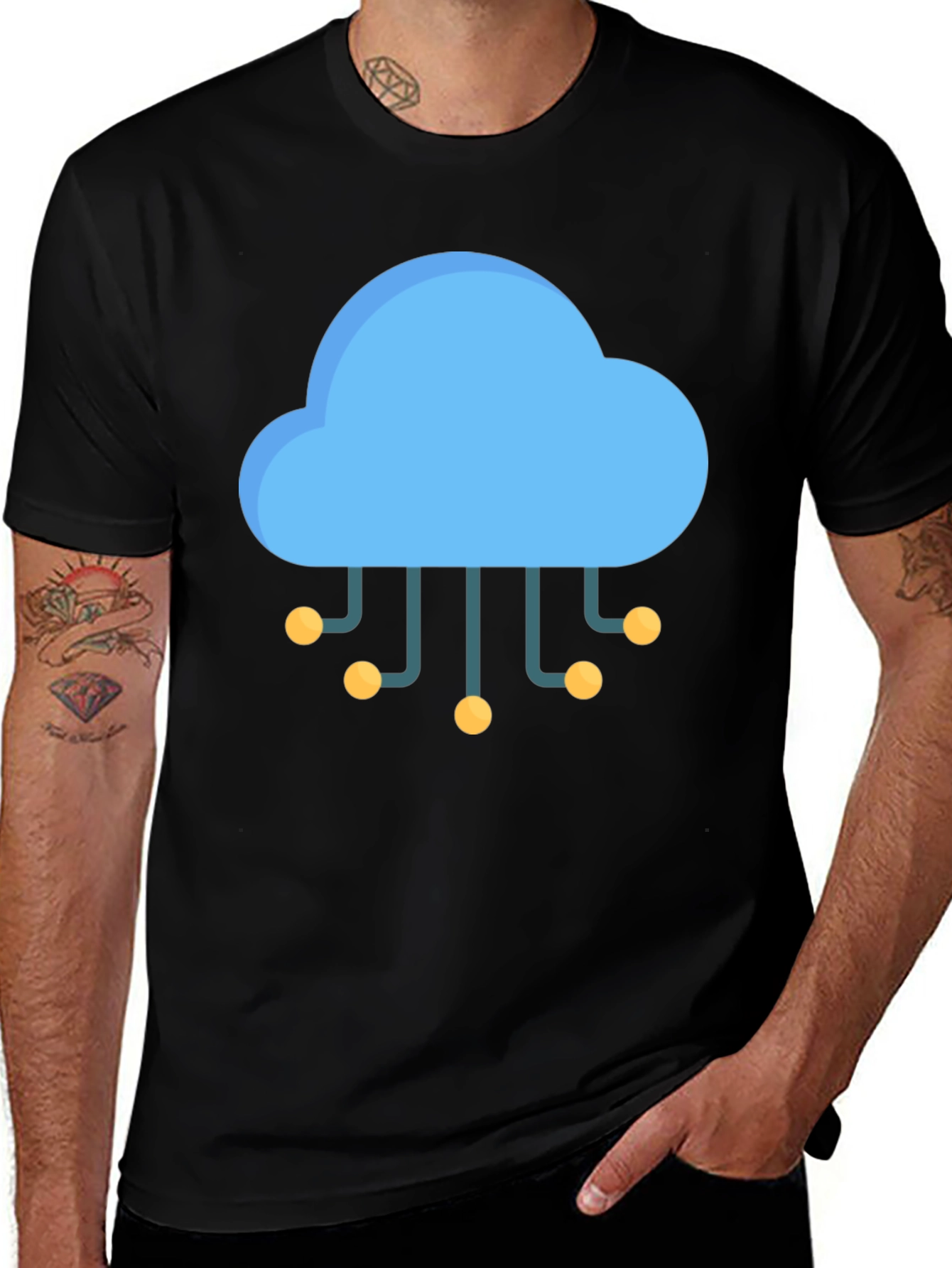 Cloud Tech Black T-Shirt