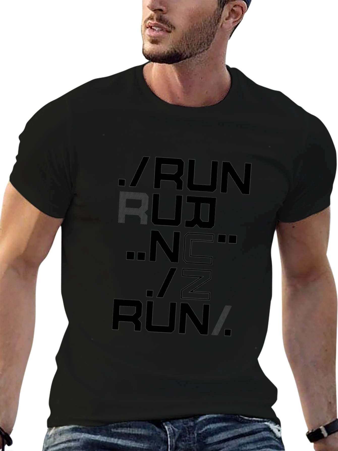 Run Graphic T-Shirt - Black