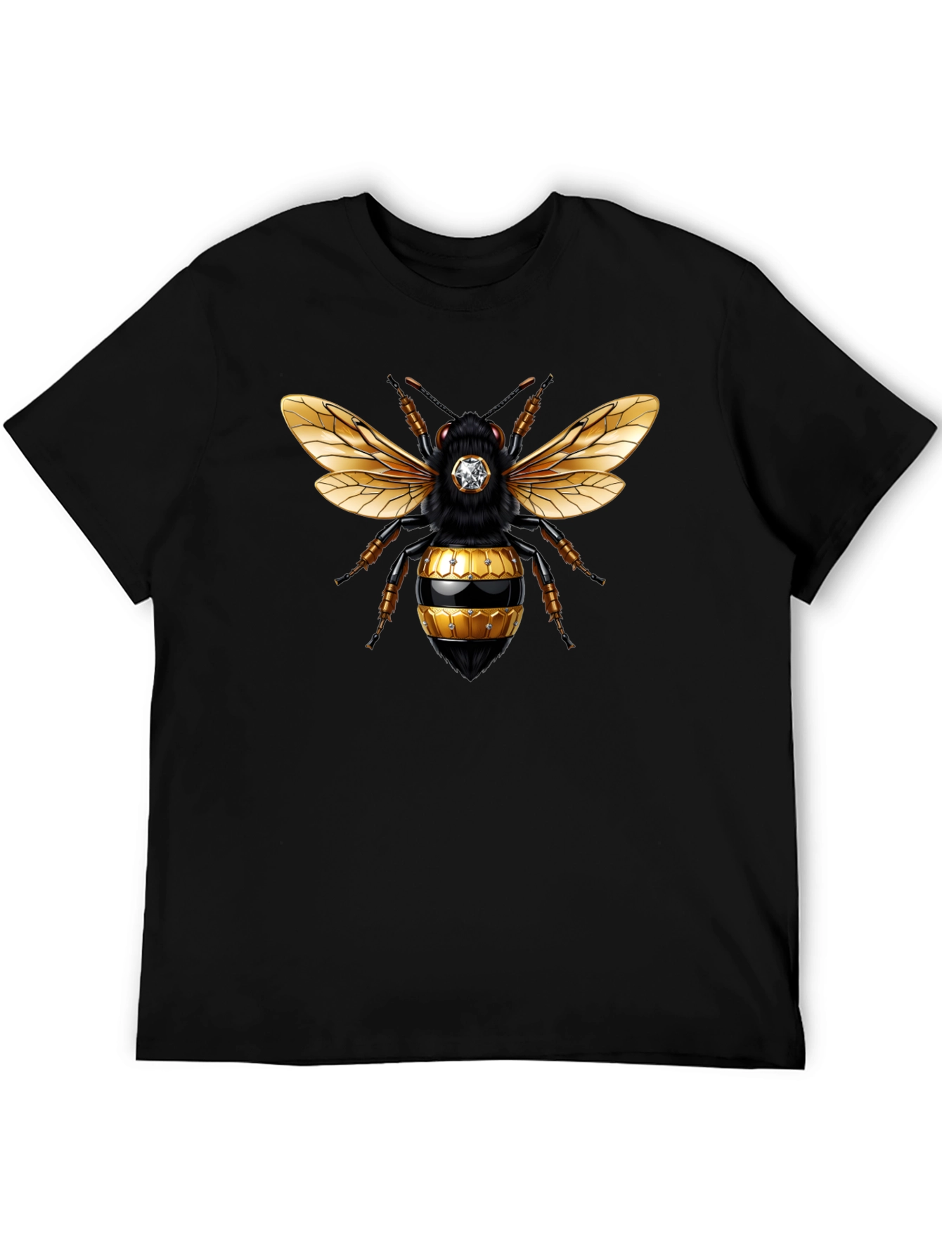 Black Bee Graphic Tee - Stylish Crew Neck T-Shirt