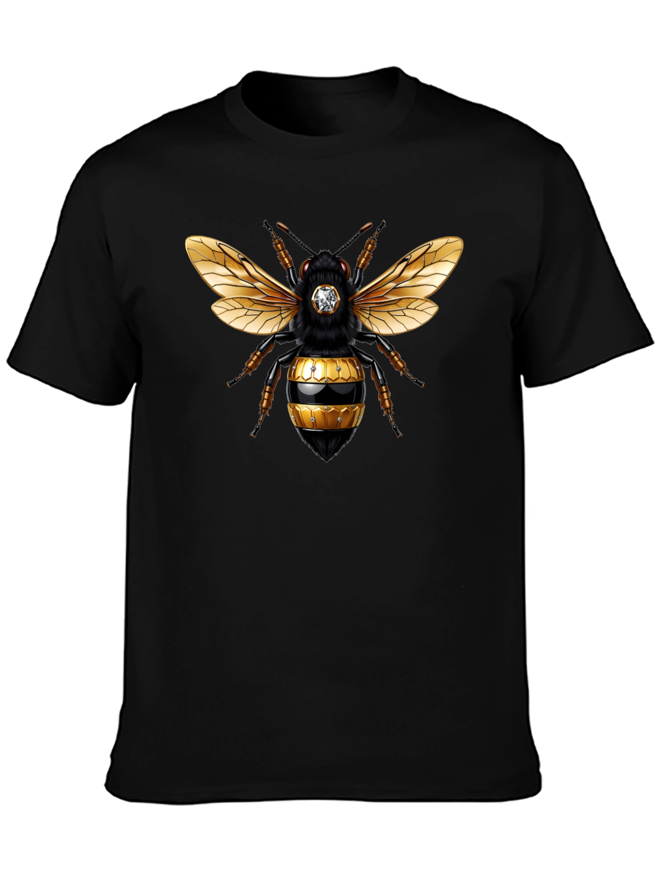 Black Bee Graphic Tee - Stylish Crew Neck T-Shirt
