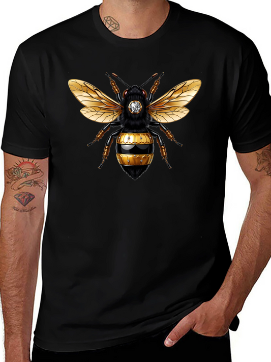 Black Bee Graphic Tee - Stylish Crew Neck T-Shirt