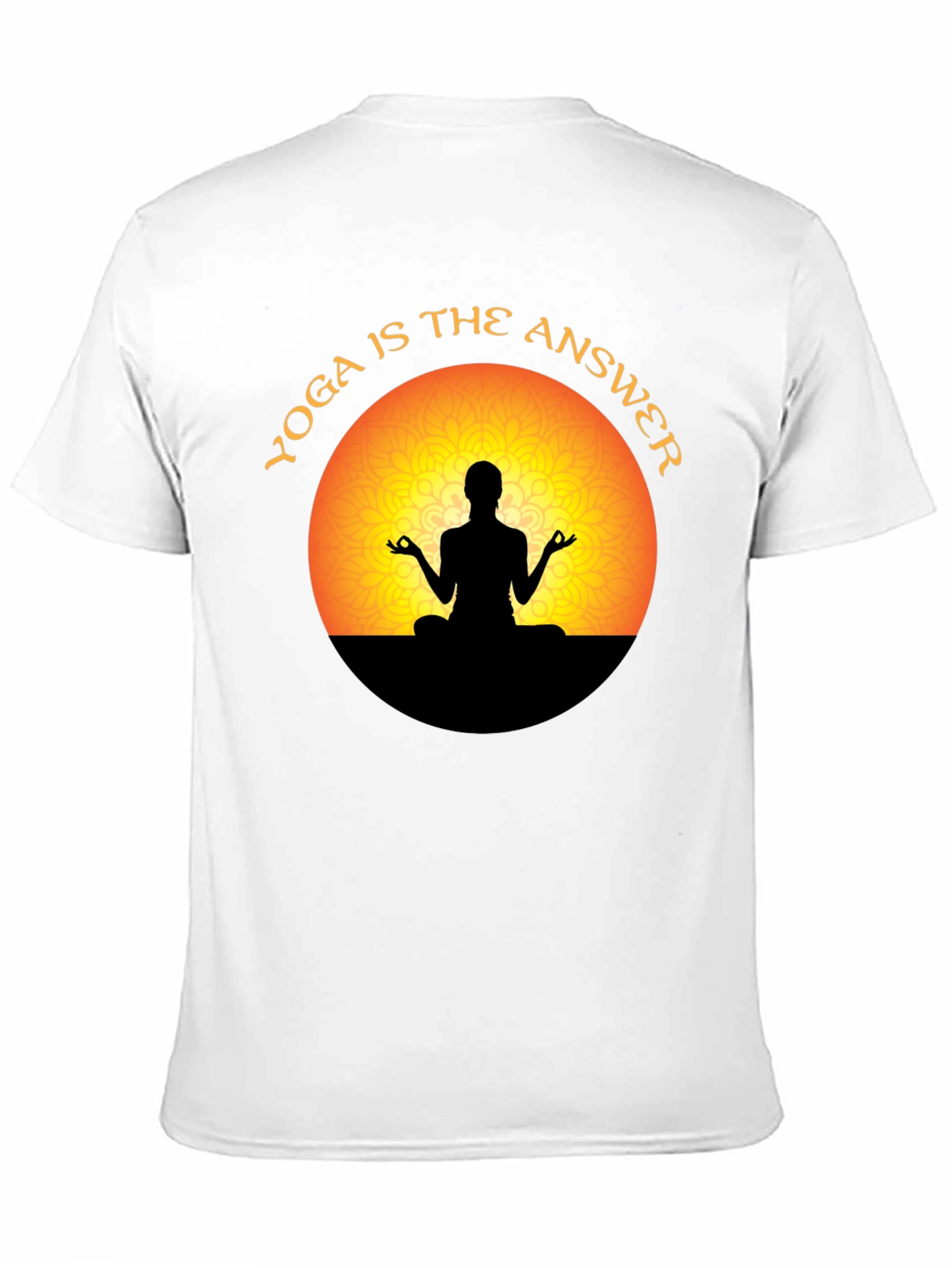 Yoga is the Answer T-Shirt - Meditating Silhouette