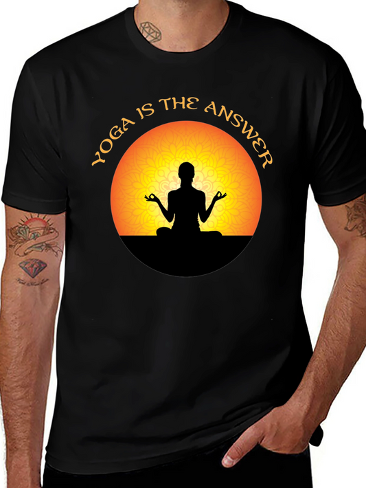 Yoga is the Answer T-Shirt - Meditating Silhouette