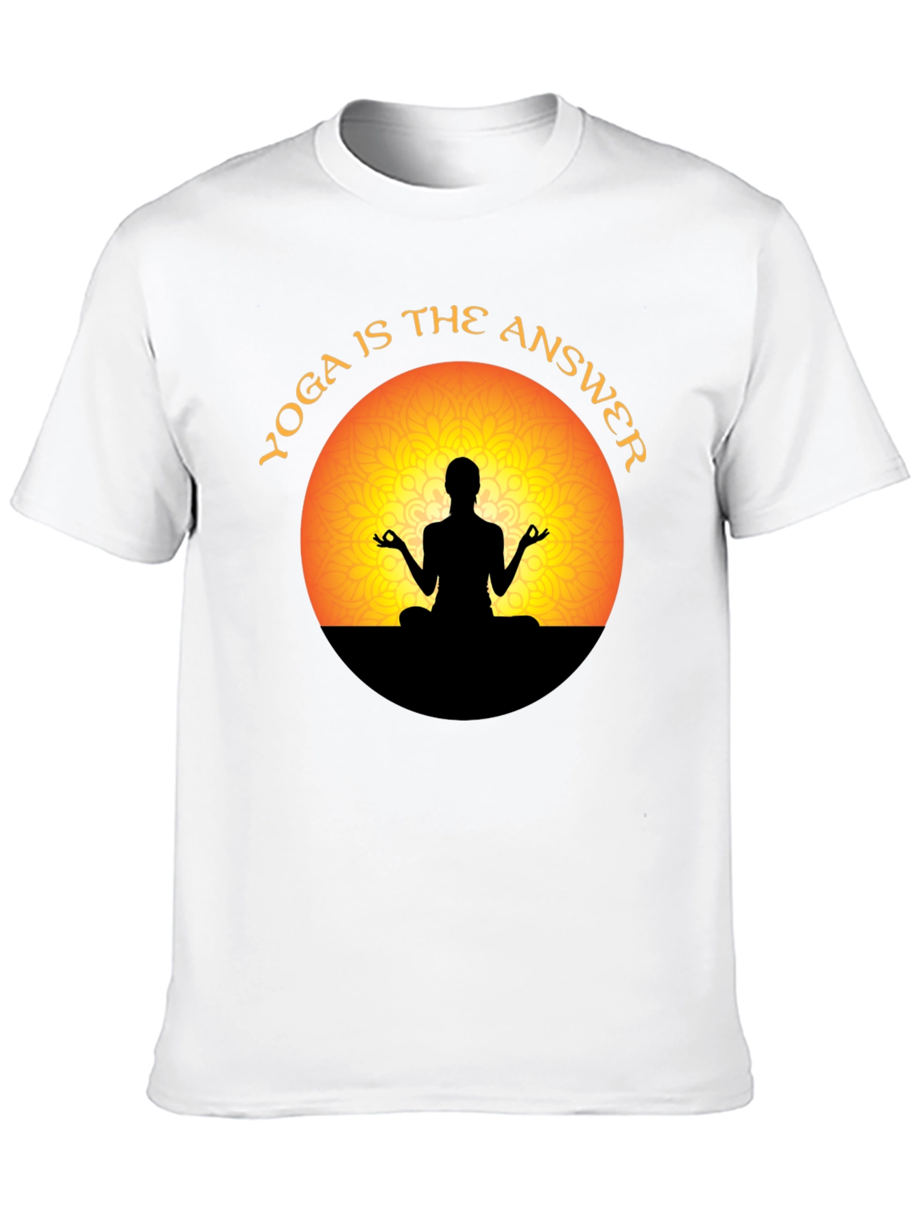 Yoga is the Answer T-Shirt - Meditating Silhouette