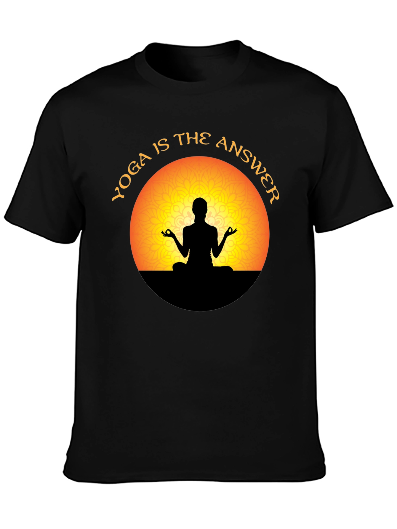 Yoga is the Answer T-Shirt - Meditating Silhouette