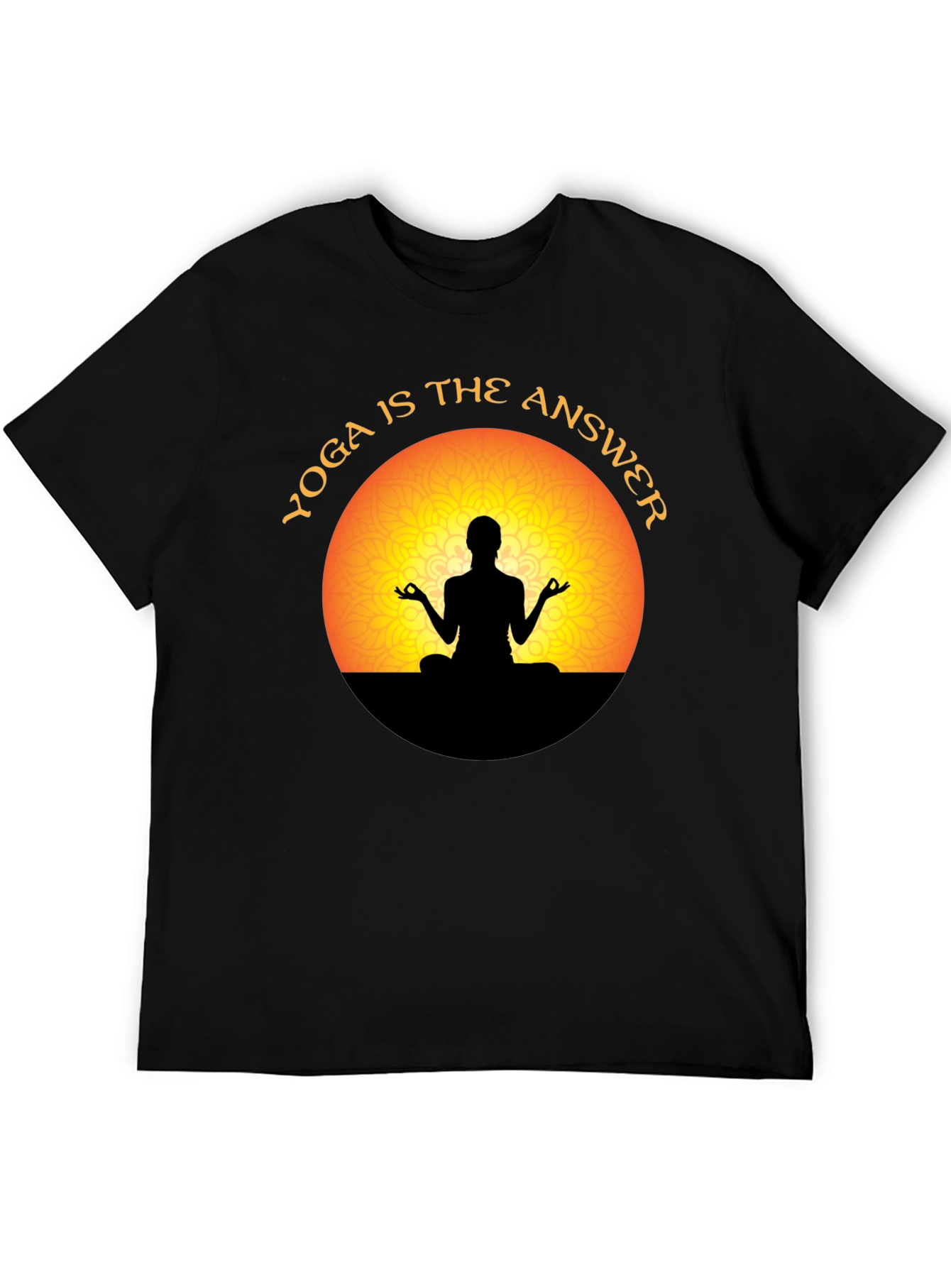 Yoga is the Answer T-Shirt - Meditating Silhouette