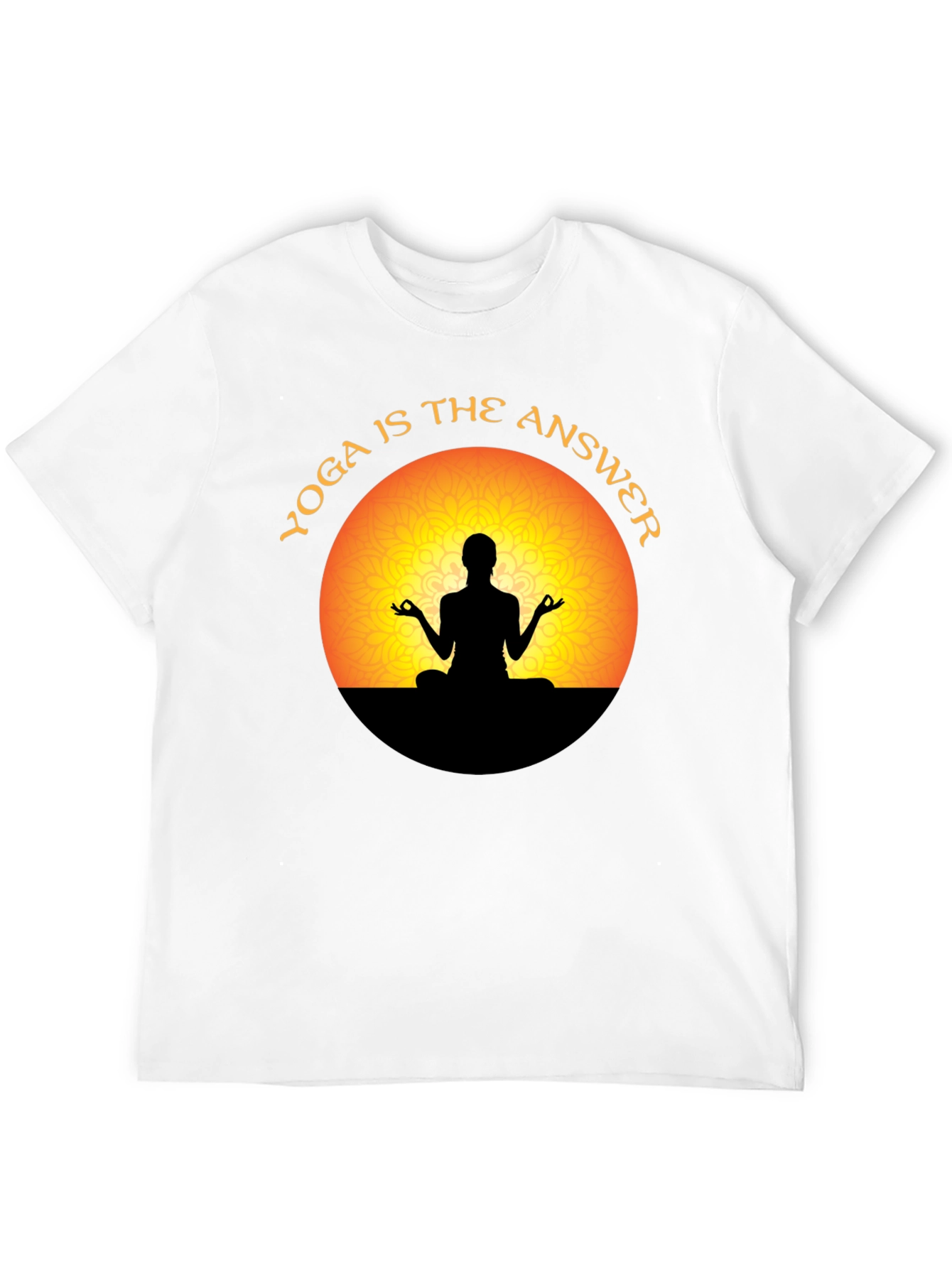 Yoga is the Answer T-Shirt - Meditating Silhouette