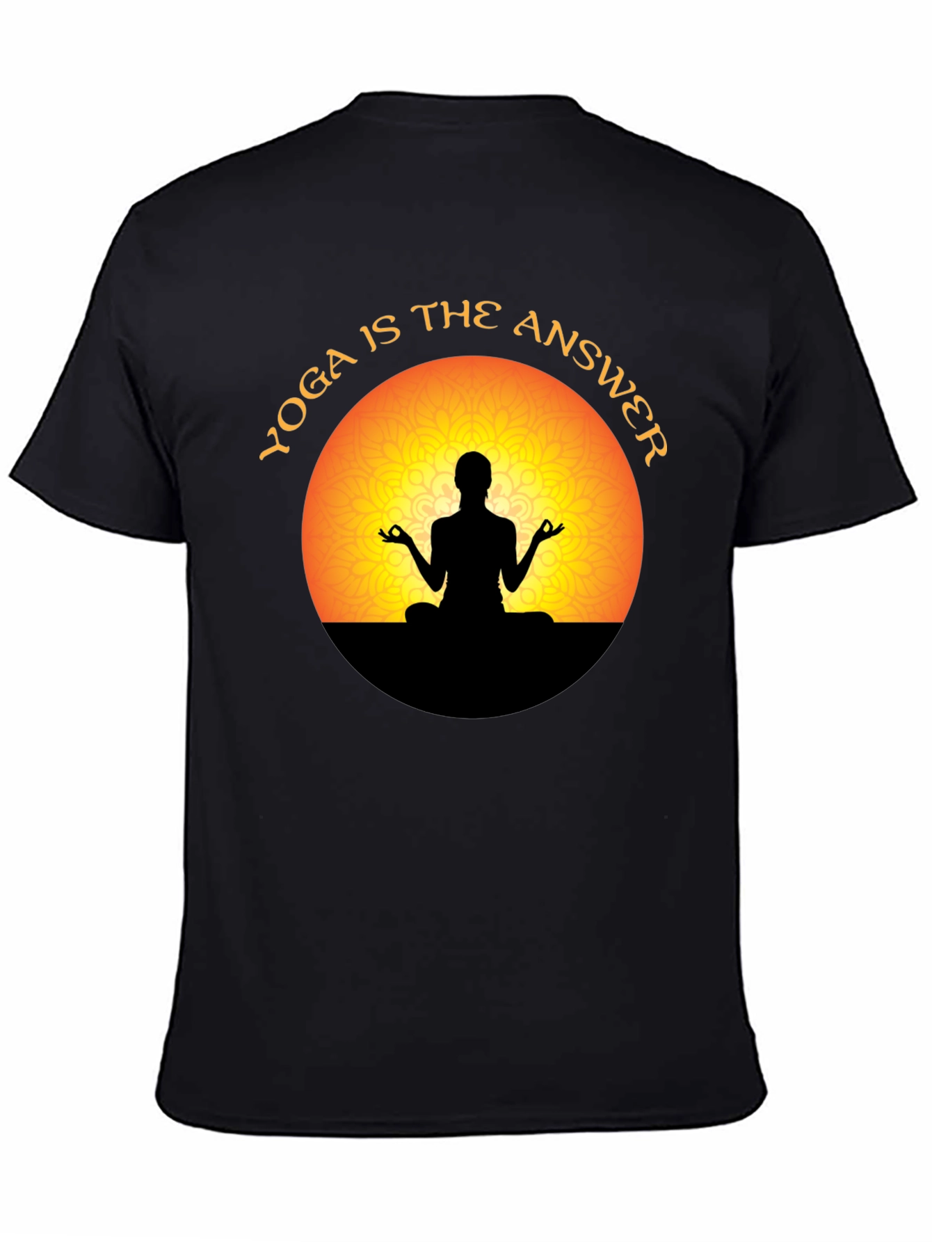 Yoga is the Answer T-Shirt - Meditating Silhouette