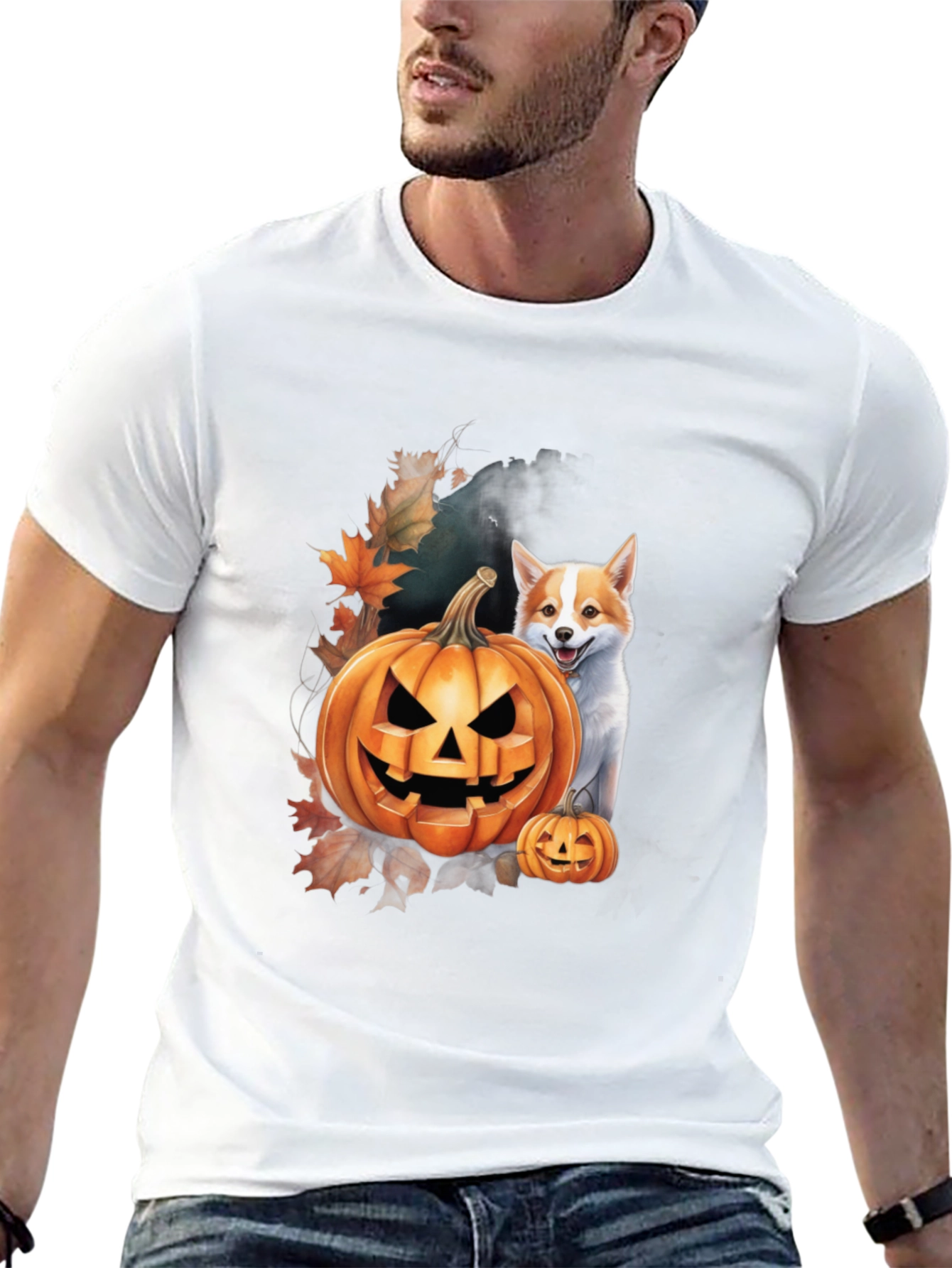 Halloween Dog & Pumpkin T-Shirt
