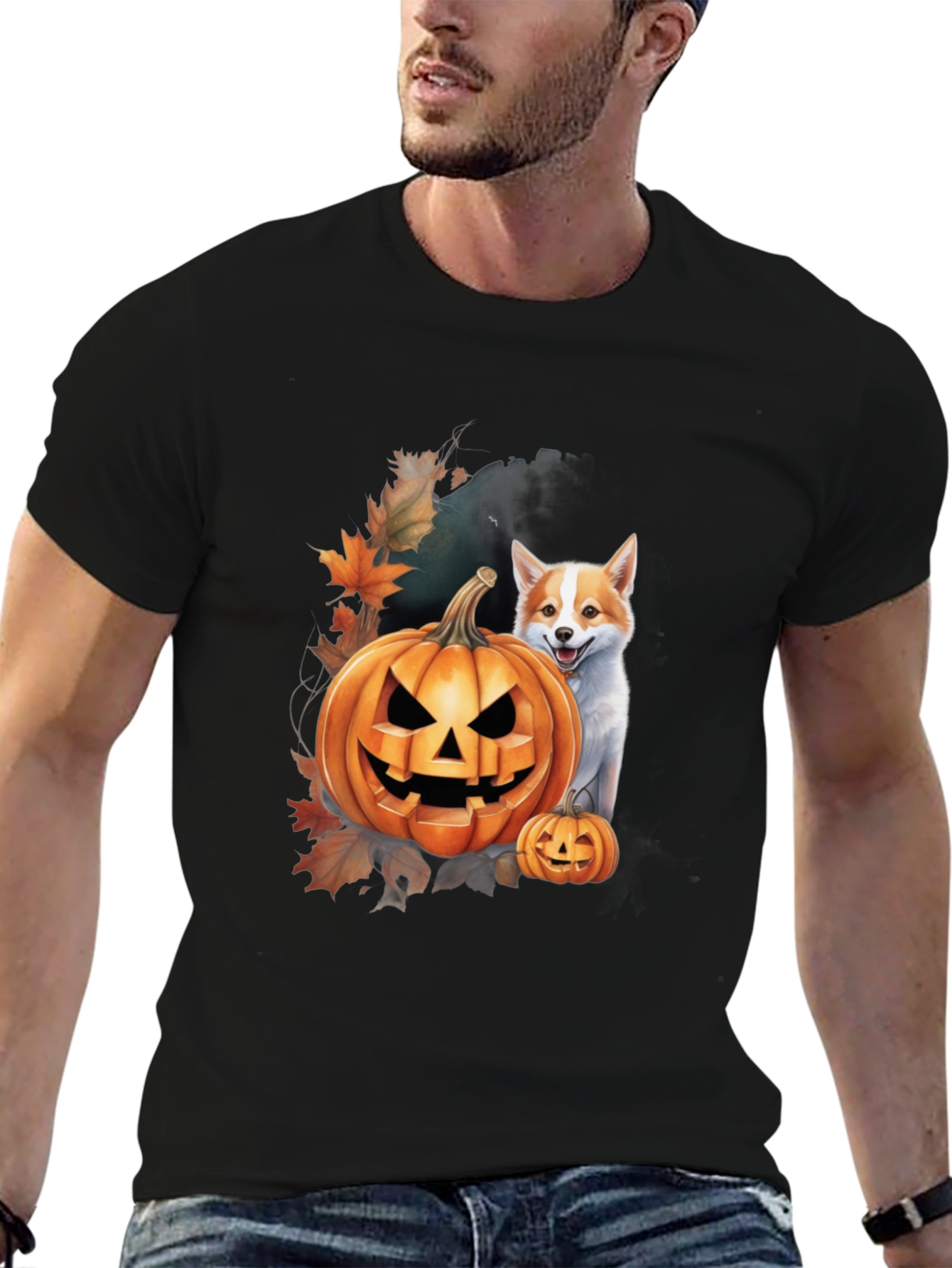 Halloween Dog & Pumpkin T-Shirt
