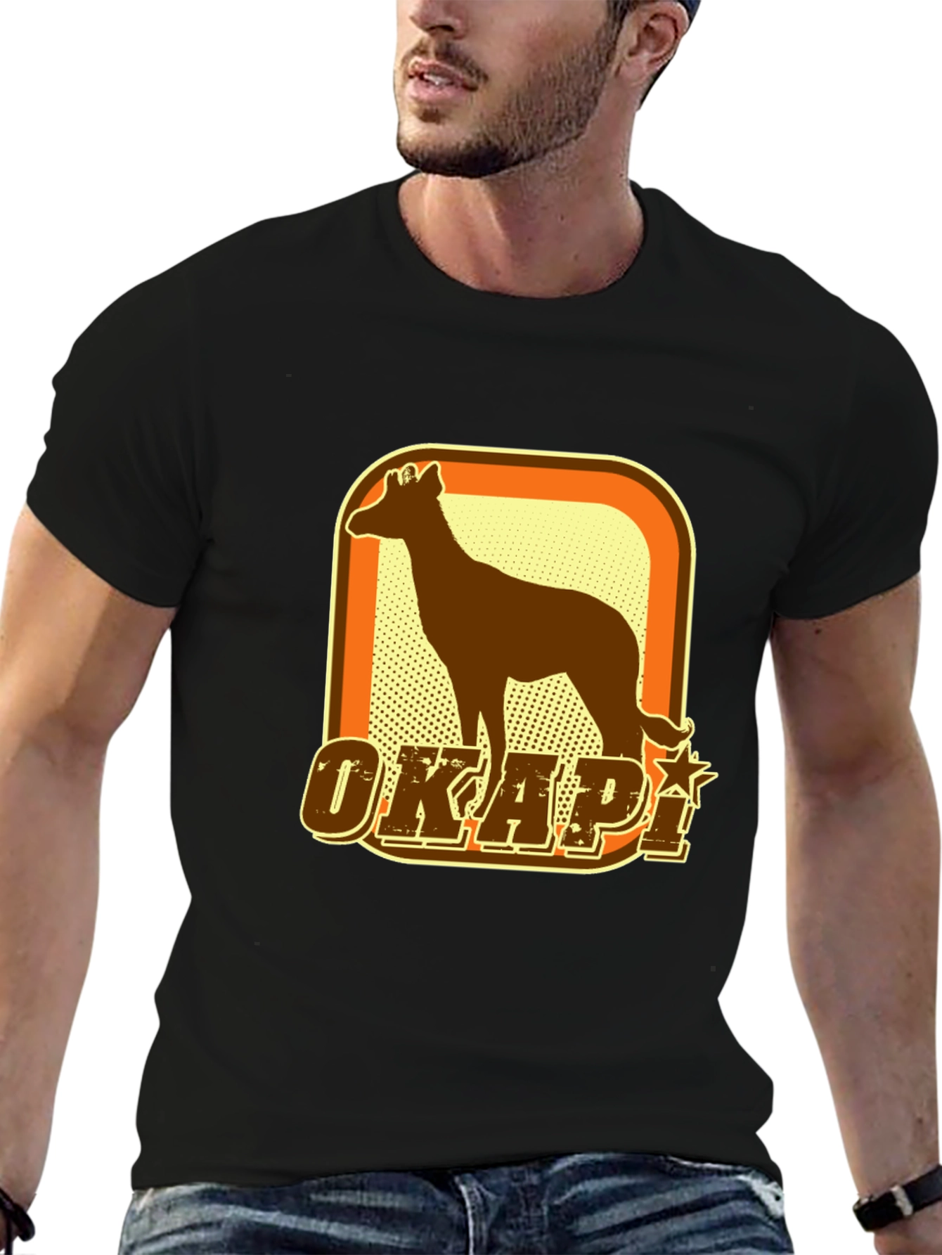 Okapi Graphic T-Shirt - Retro Style