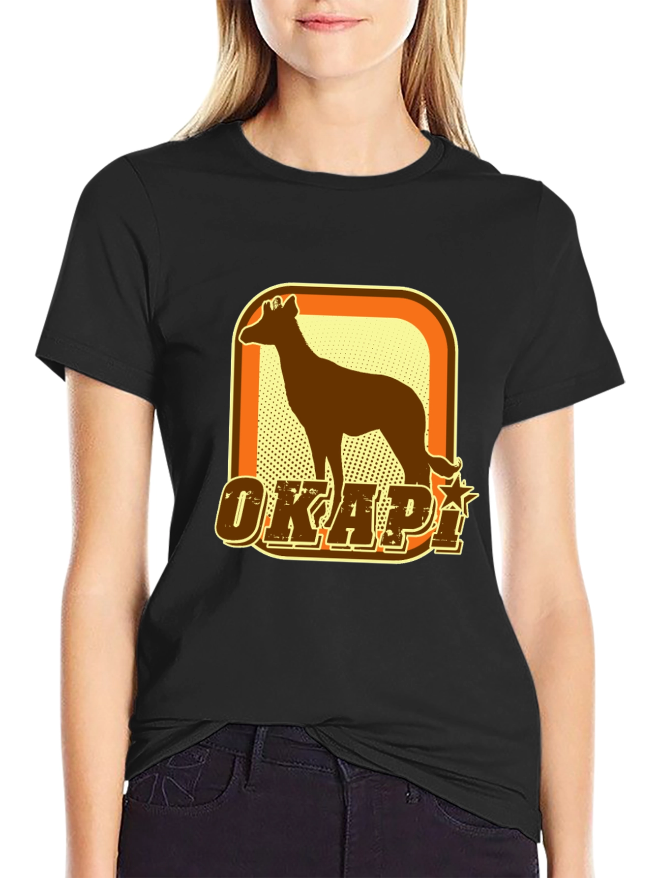 Okapi Graphic T-Shirt - Retro Style