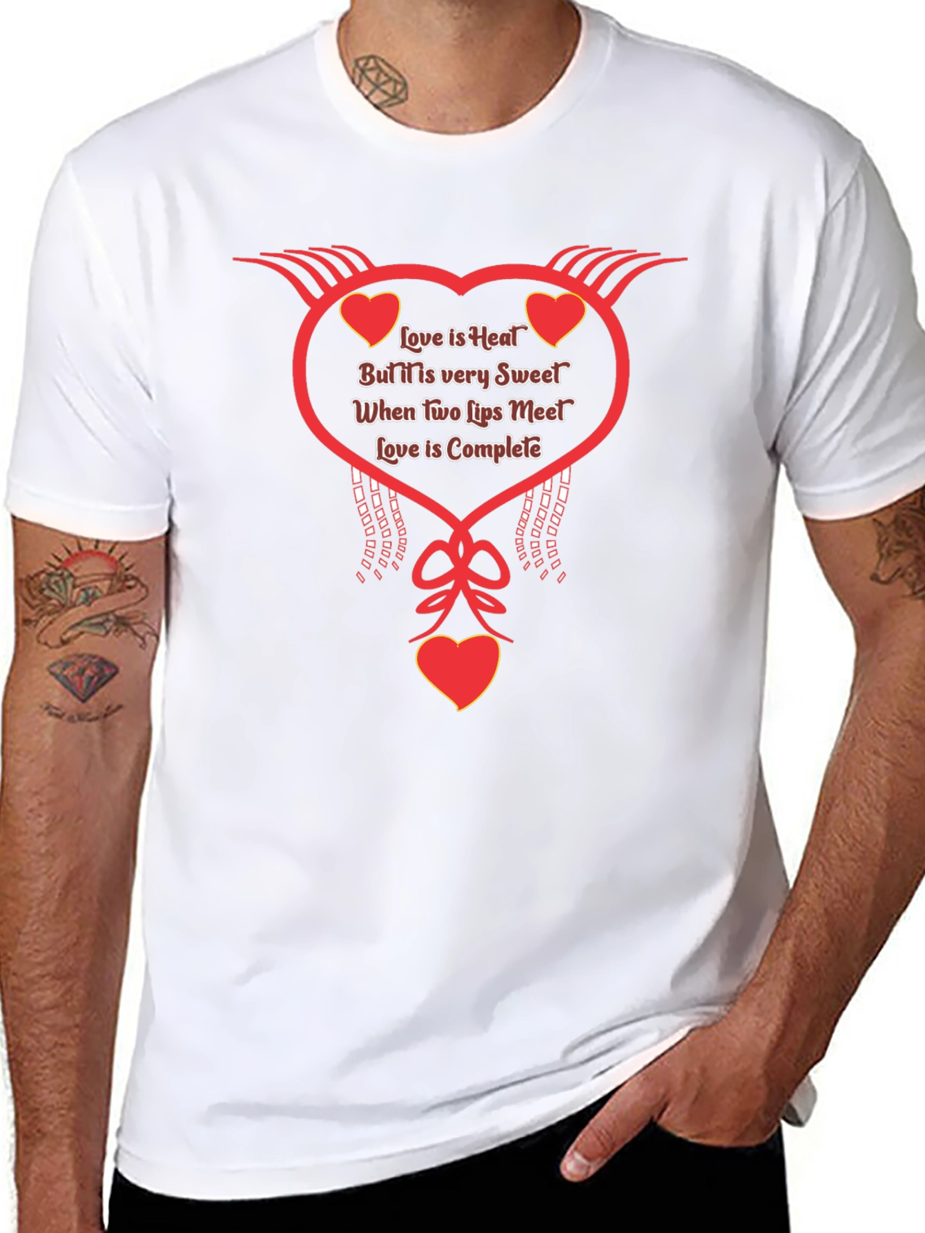 Romantic Love is Heat Heart Graphic Tee - Black
