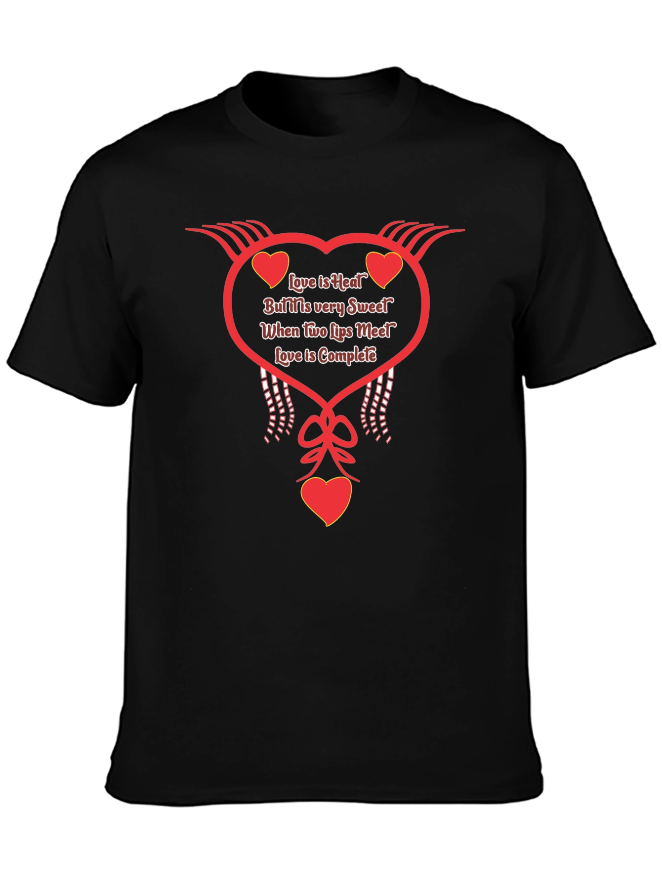 Romantic Love is Heat Heart Graphic Tee - Black