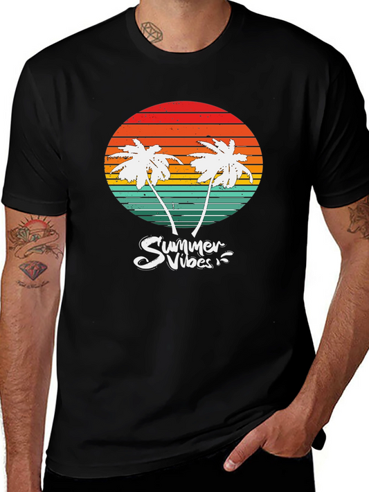 Summer Vibes Palm Tree Graphic T-Shirt