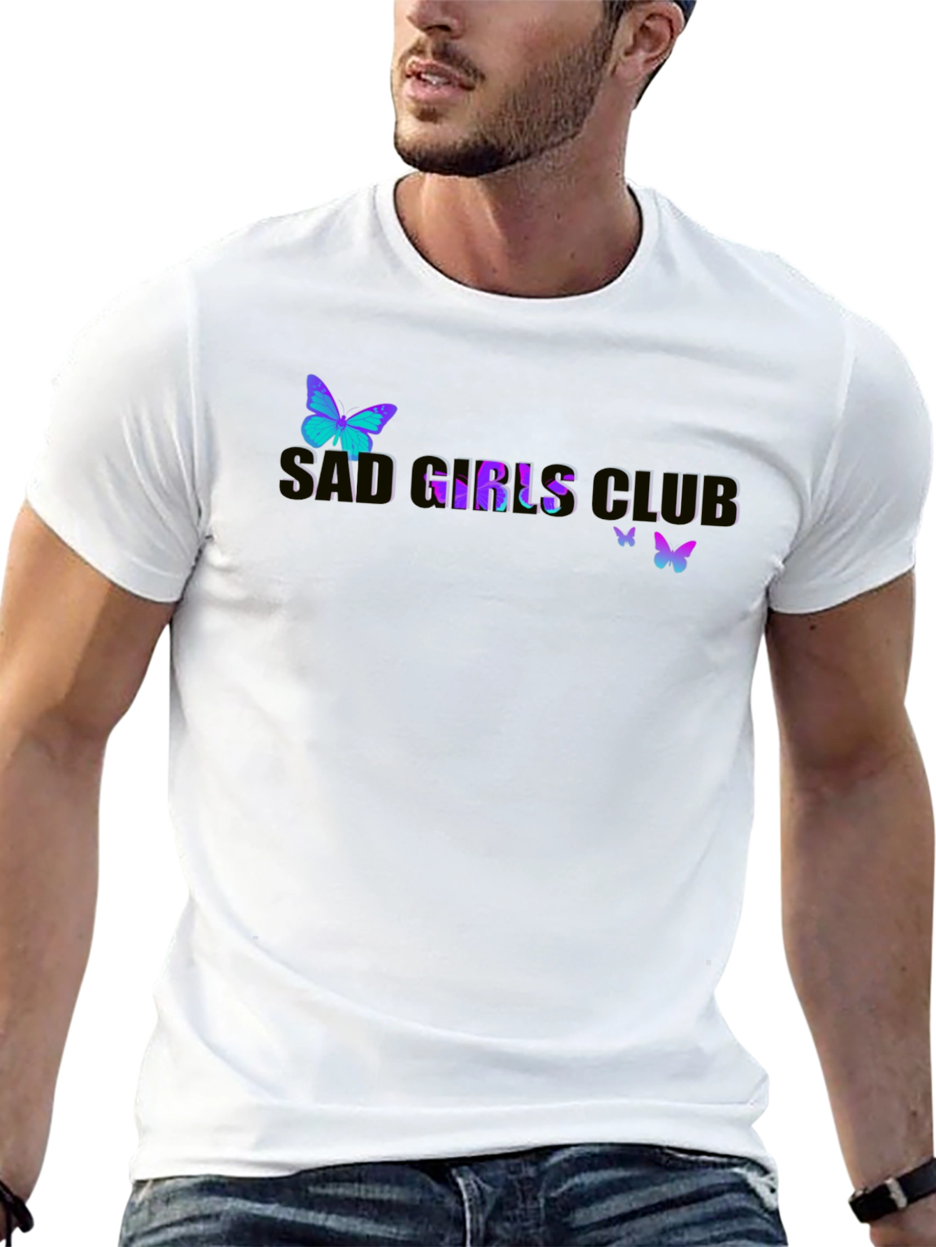 Sad Girls Club Butterfly Graphic Tee - Black
