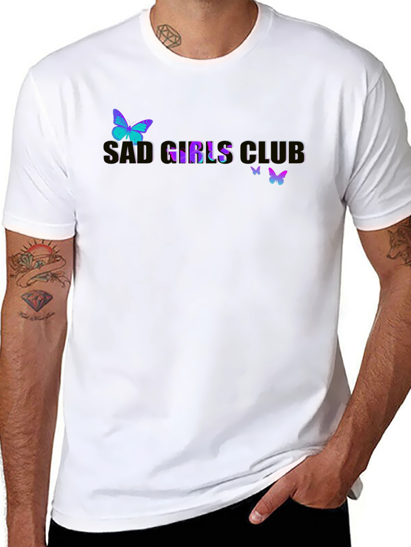 Sad Girls Club Butterfly Graphic Tee - Black