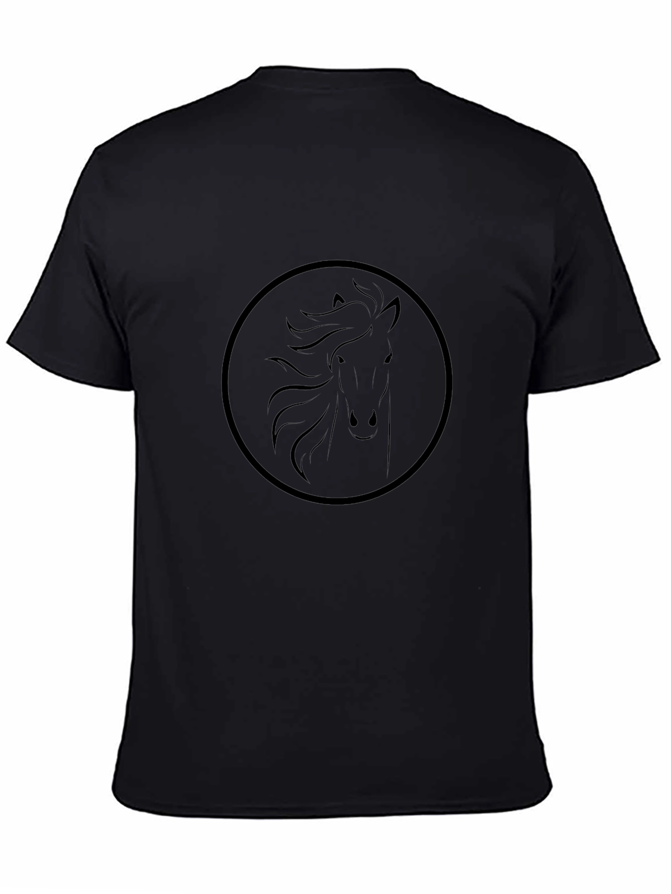 Black Horse Circle Graphic T-Shirt