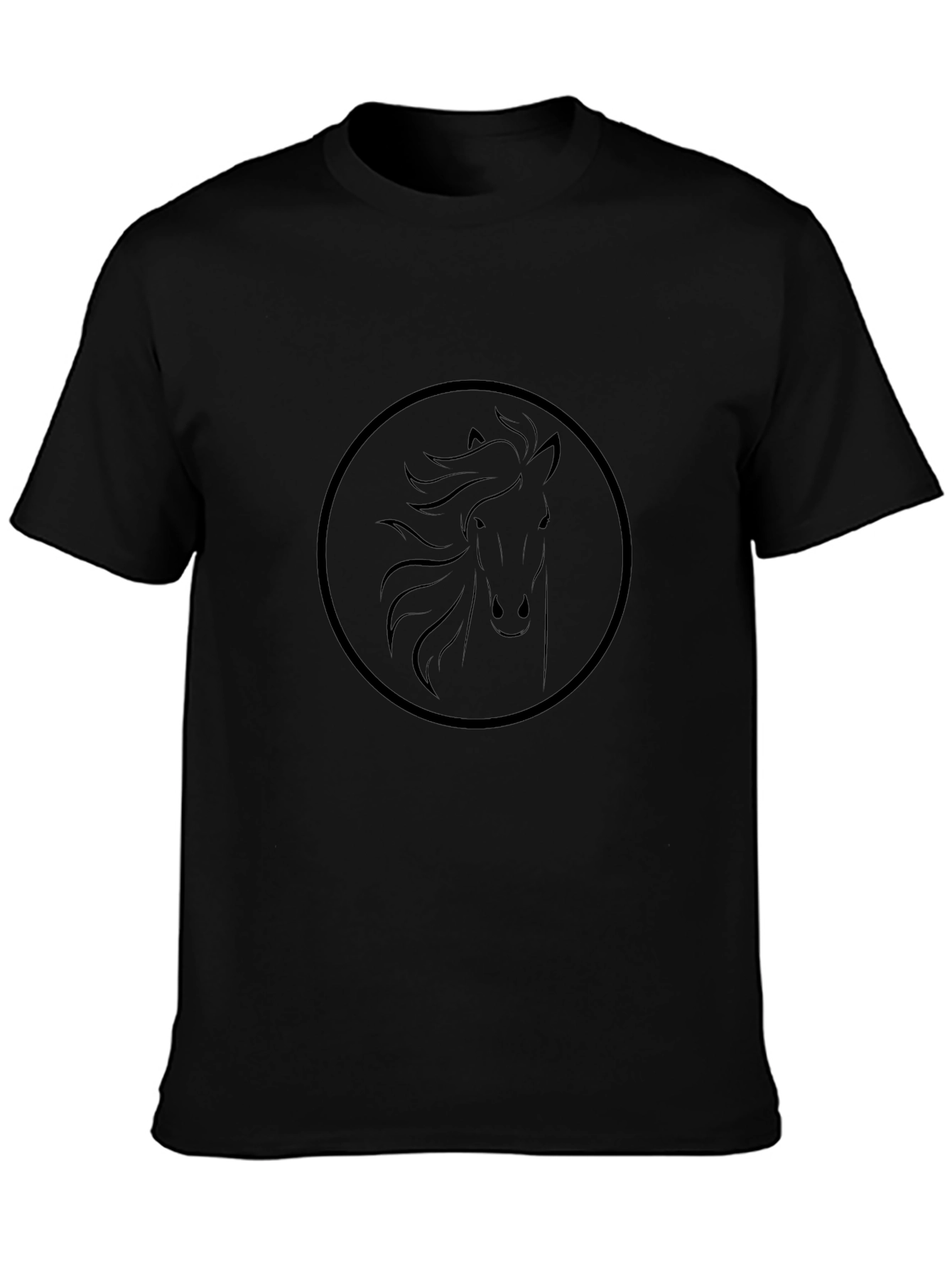 Black Horse Circle Graphic T-Shirt