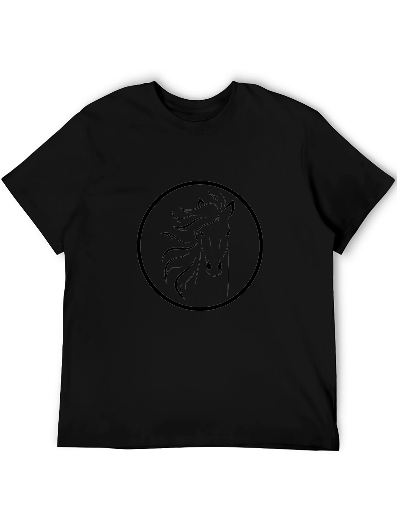 Black Horse Circle Graphic T-Shirt