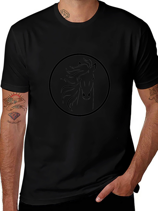 Black Horse Circle Graphic T-Shirt