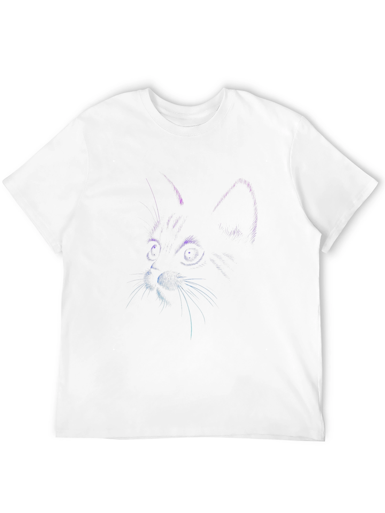 Neon Cat Graphic Black T-Shirt
