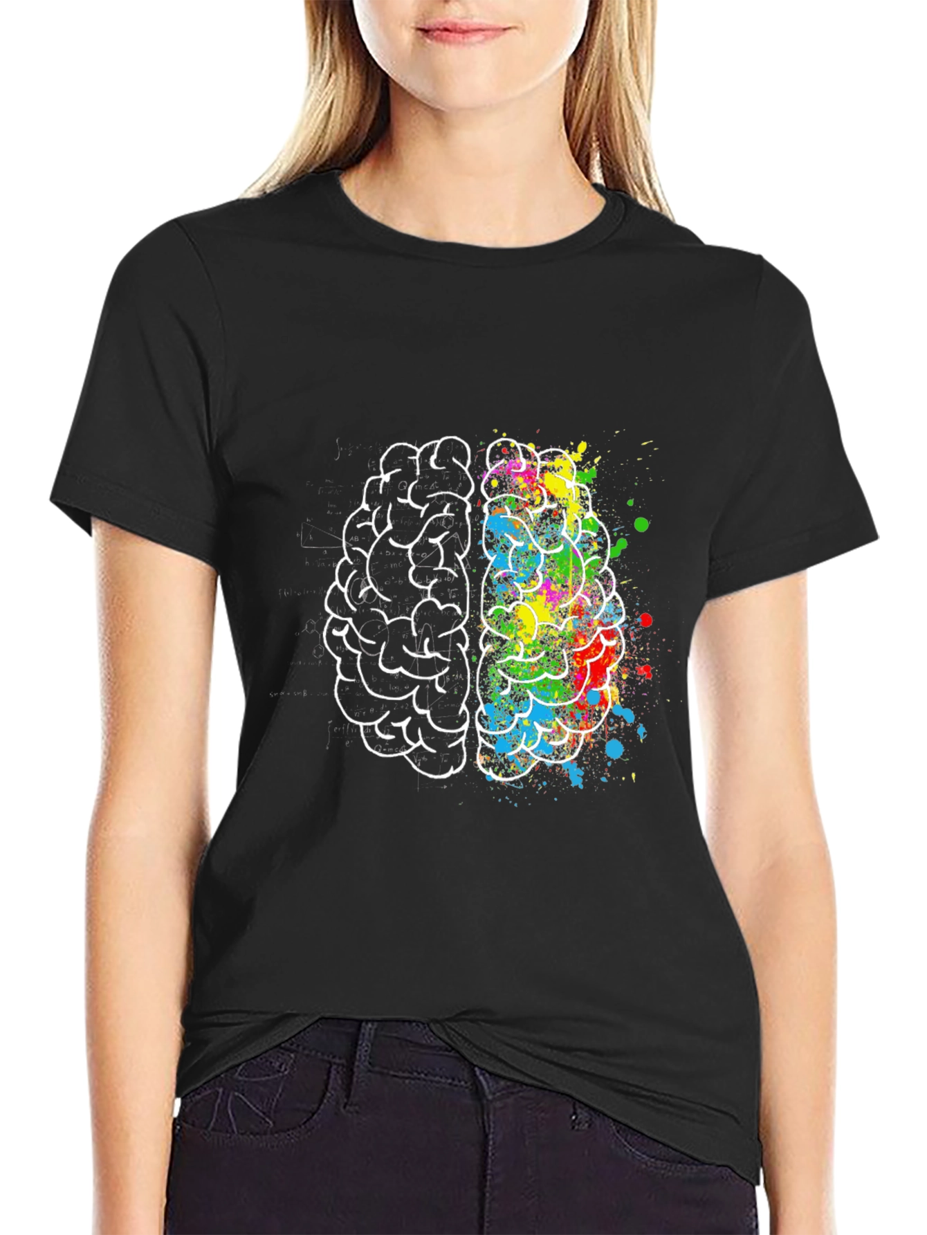 Creative Brain Graphic Tee - Artistic Design