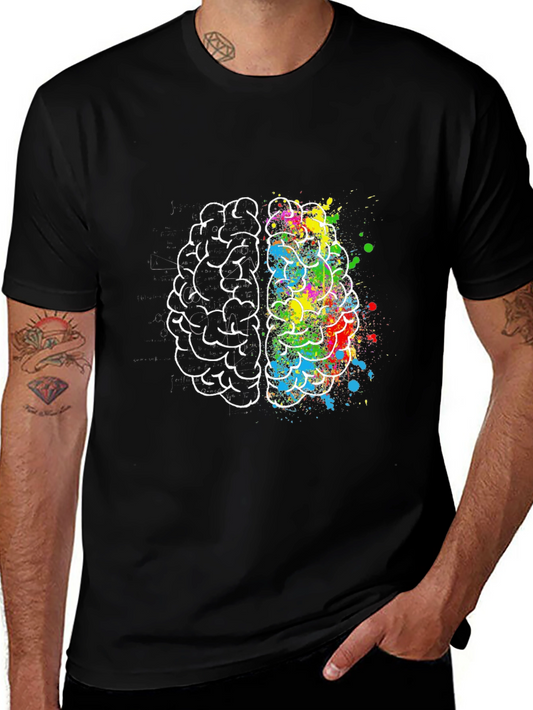 Creative Brain Graphic Tee - Artistic Design