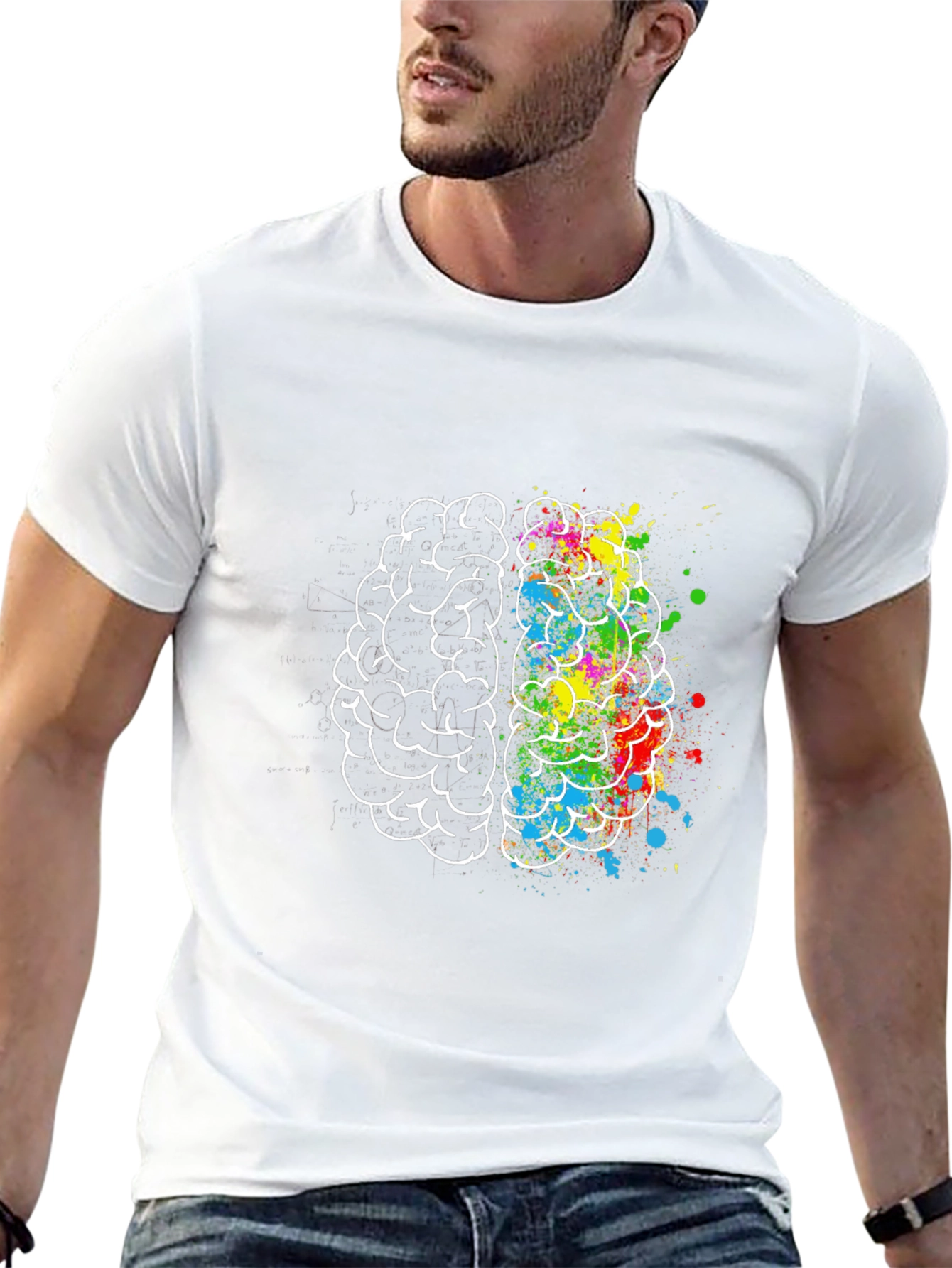 Creative Brain Graphic Tee - Artistic Design