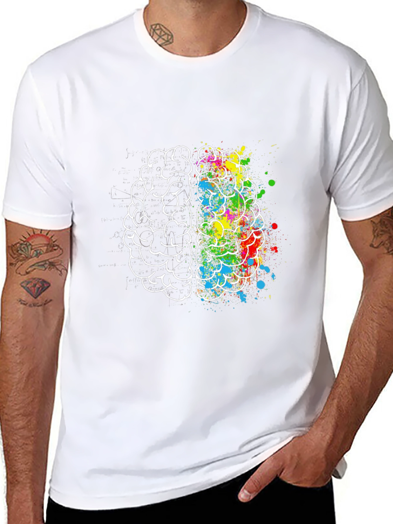 Creative Brain Graphic Tee - Artistic Design