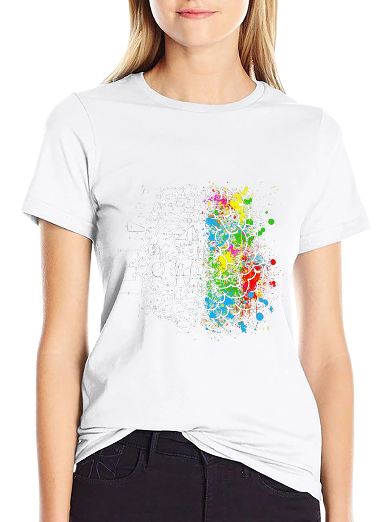 Creative Brain Graphic Tee - Artistic Design