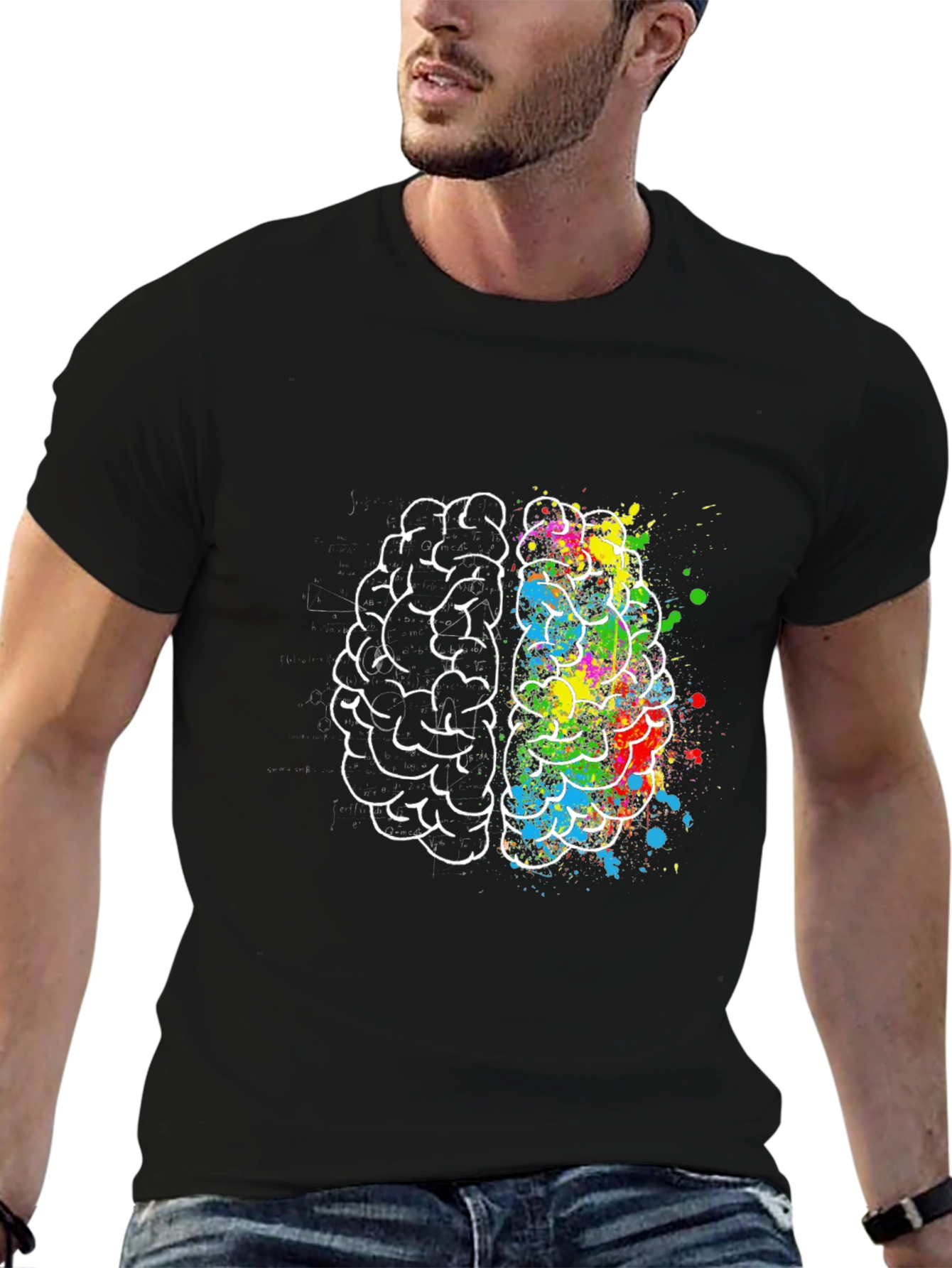 Creative Brain Graphic Tee - Artistic Design