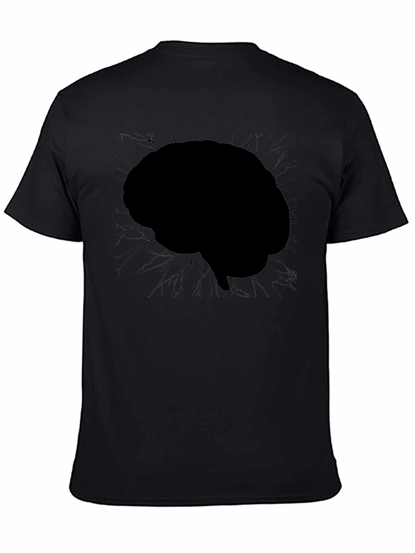 Brain Graphic Tee - Mens Black Crew Neck T-Shirt