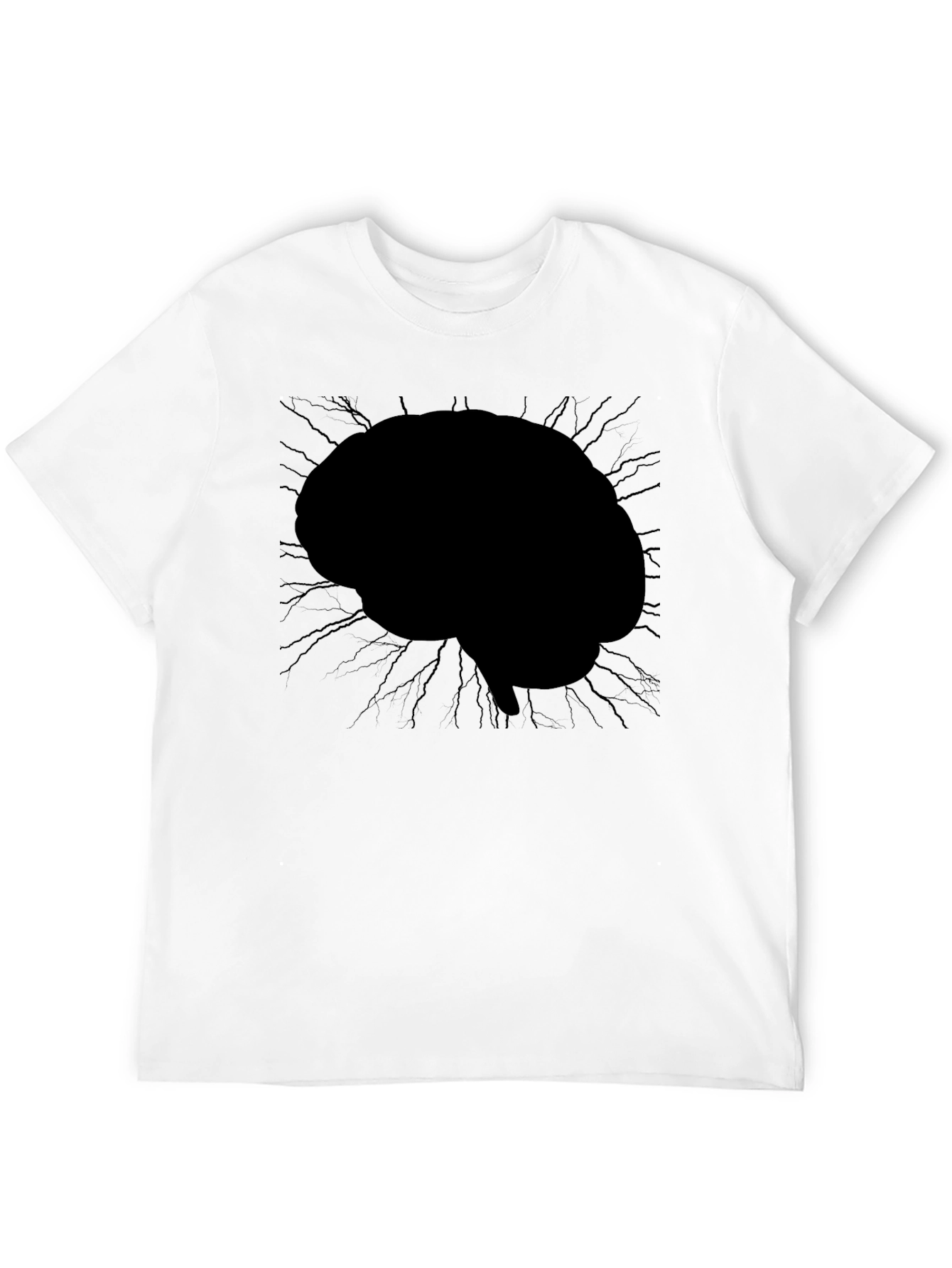 Brain Graphic Tee - Mens Black Crew Neck T-Shirt