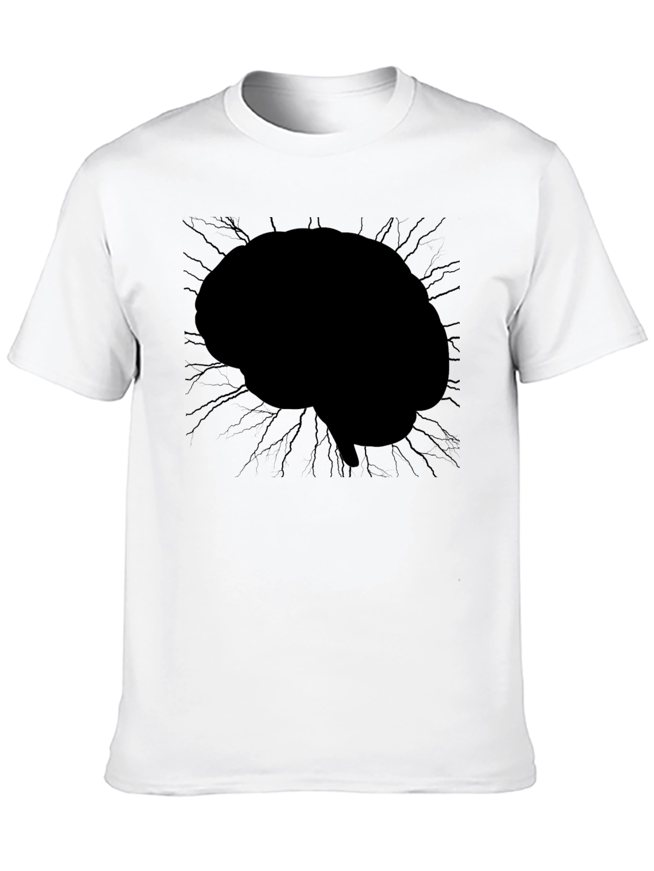 Brain Graphic Tee - Mens Black Crew Neck T-Shirt