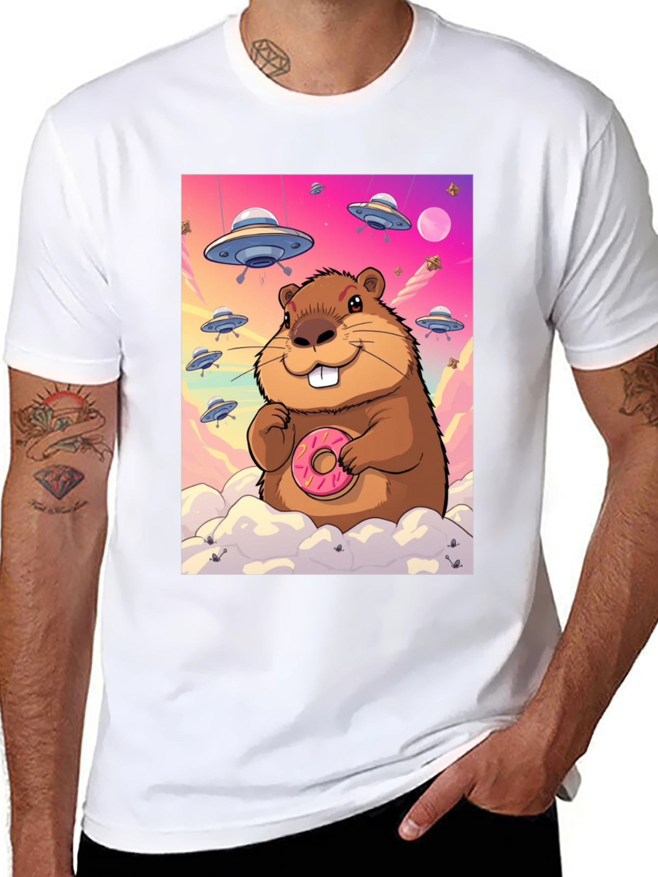 Space Beaver Donut T-Shirt