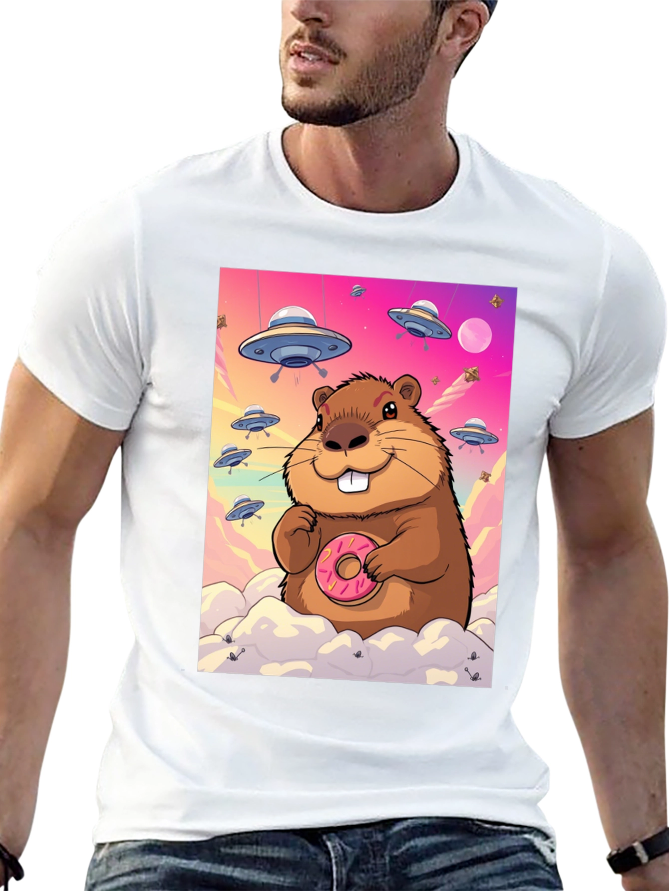 Space Beaver Donut T-Shirt